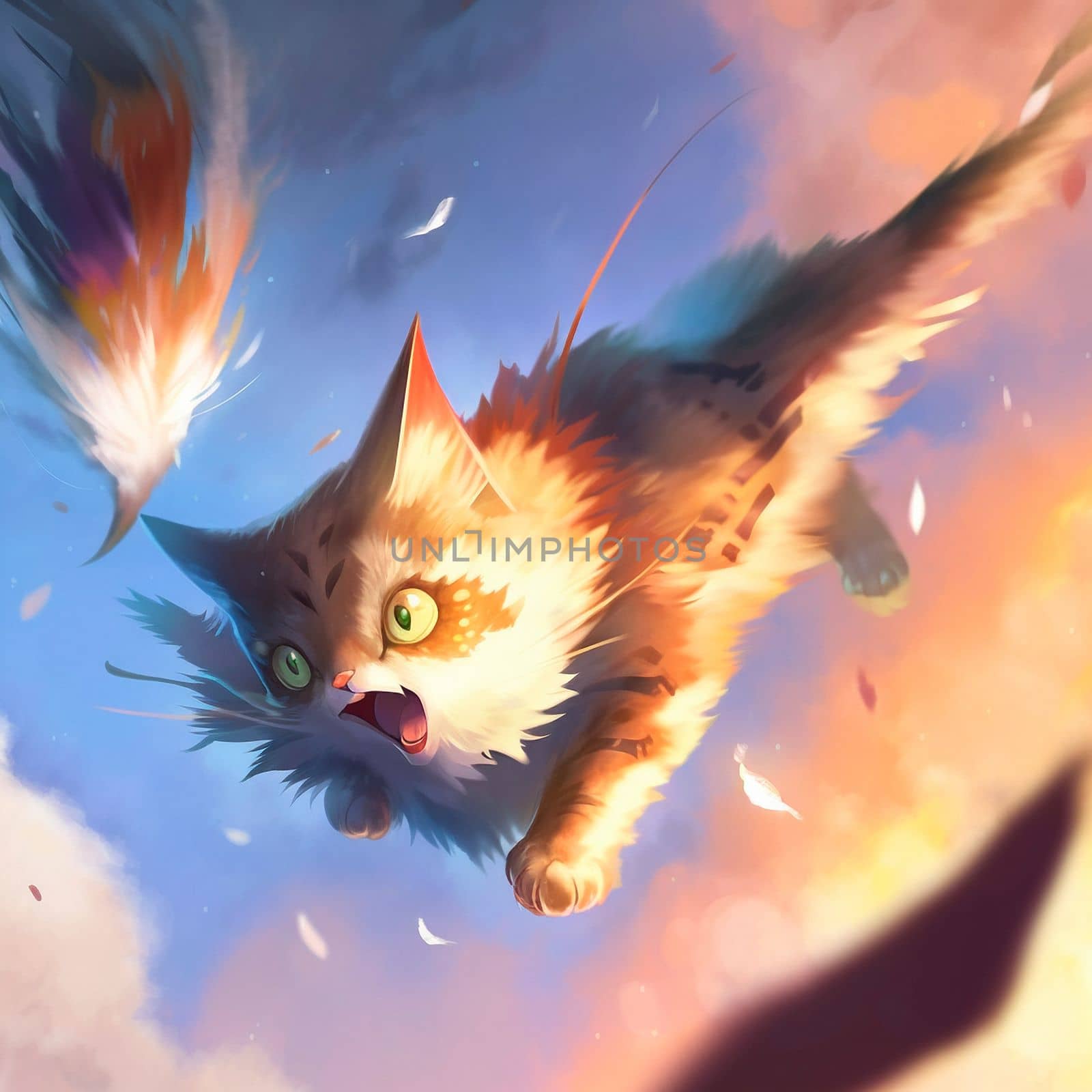 A cat falling from somewhere above by NeuroSky