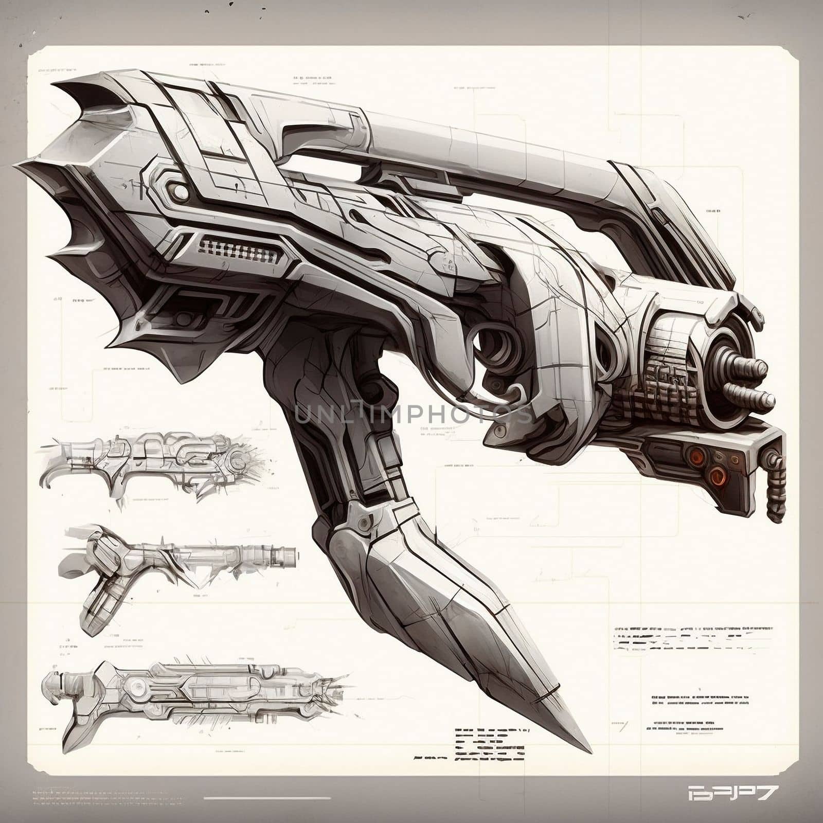 Sketch of a futuristic weapon by NeuroSky