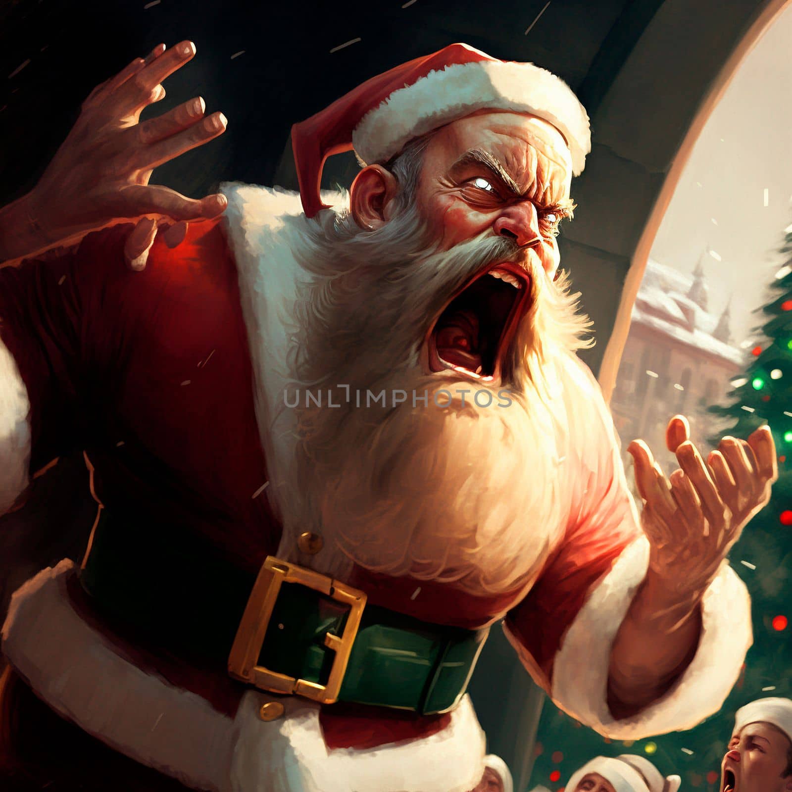 Angry Santa. High quality illustration