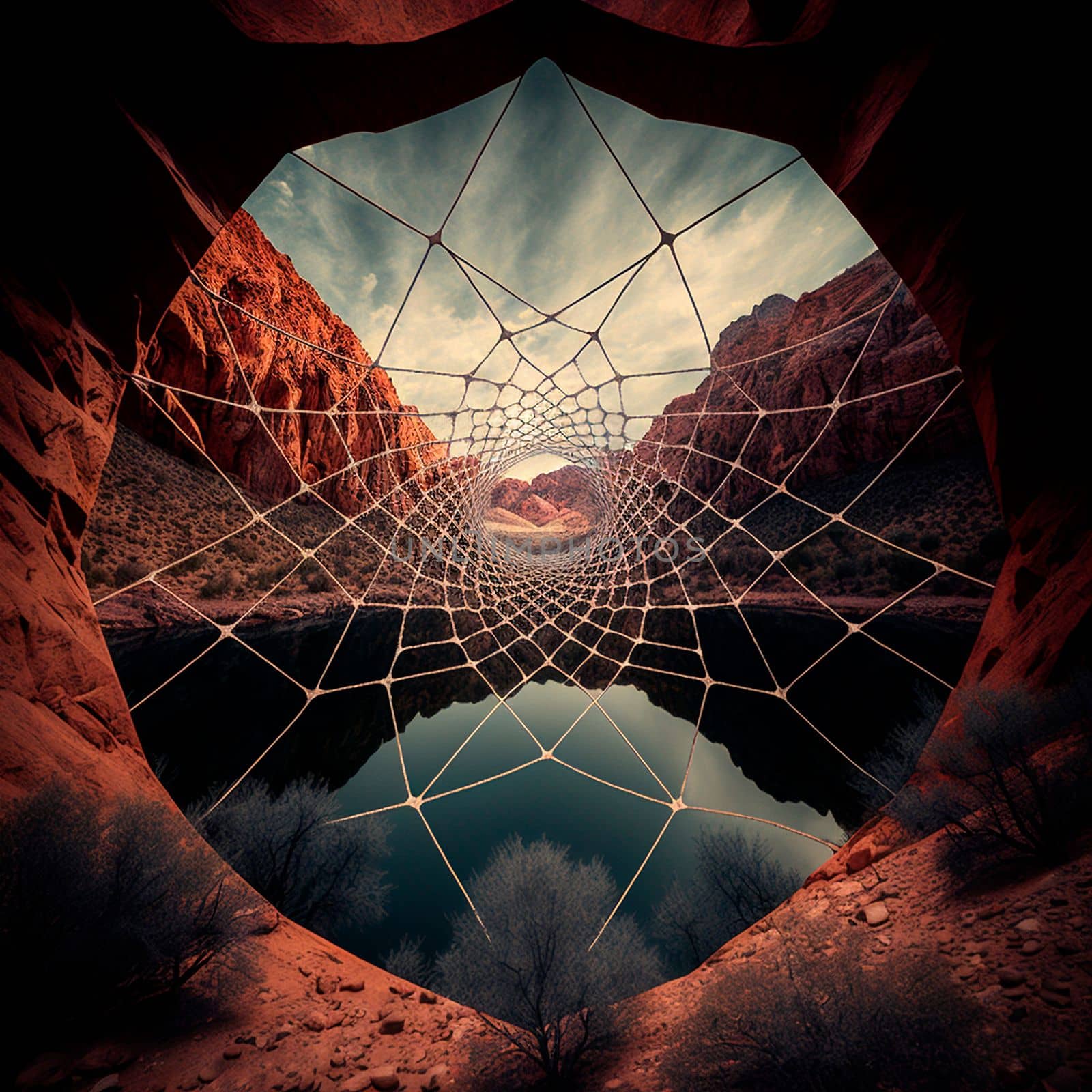 Looking through the web at the mountains by NeuroSky