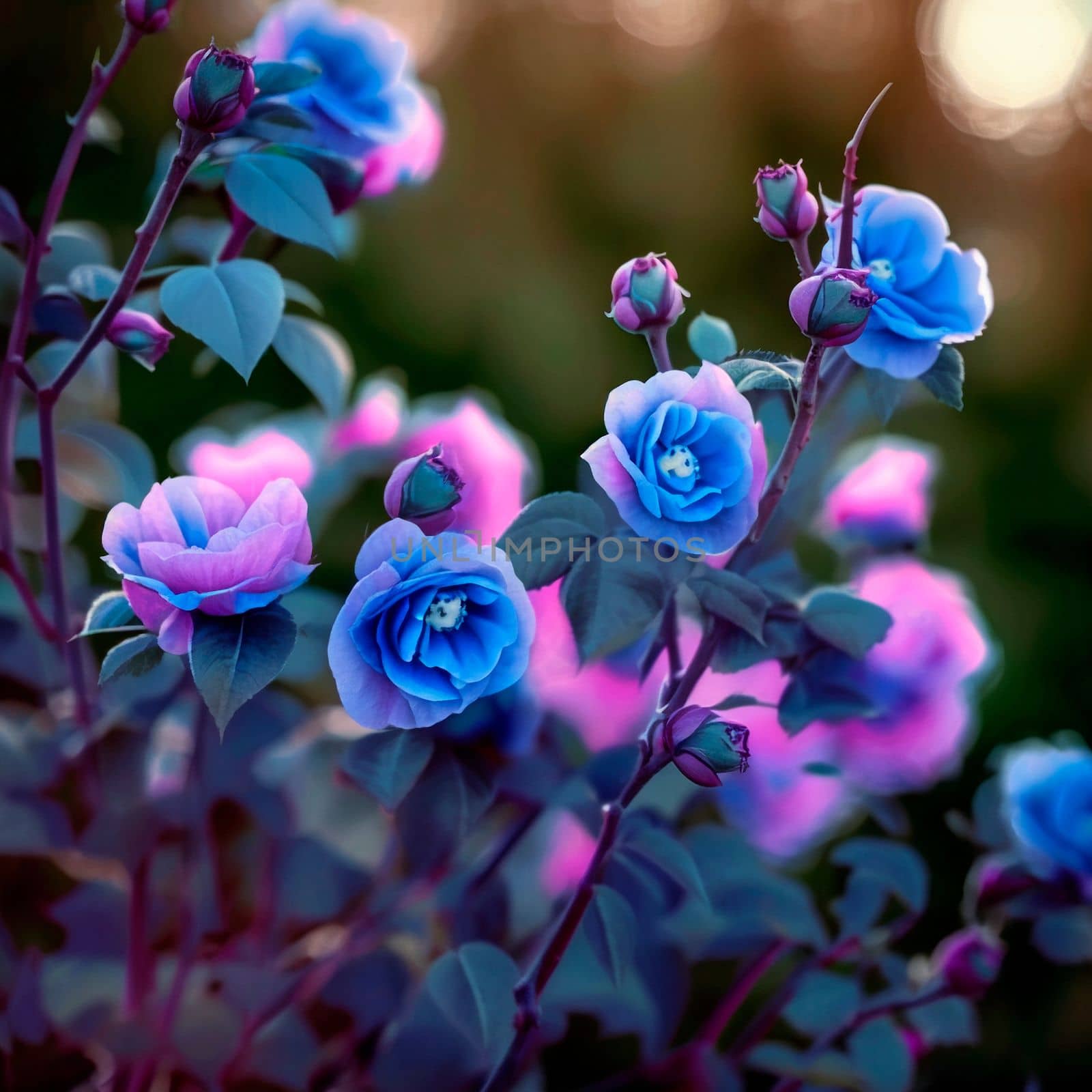 Wild rose with blue buds by NeuroSky