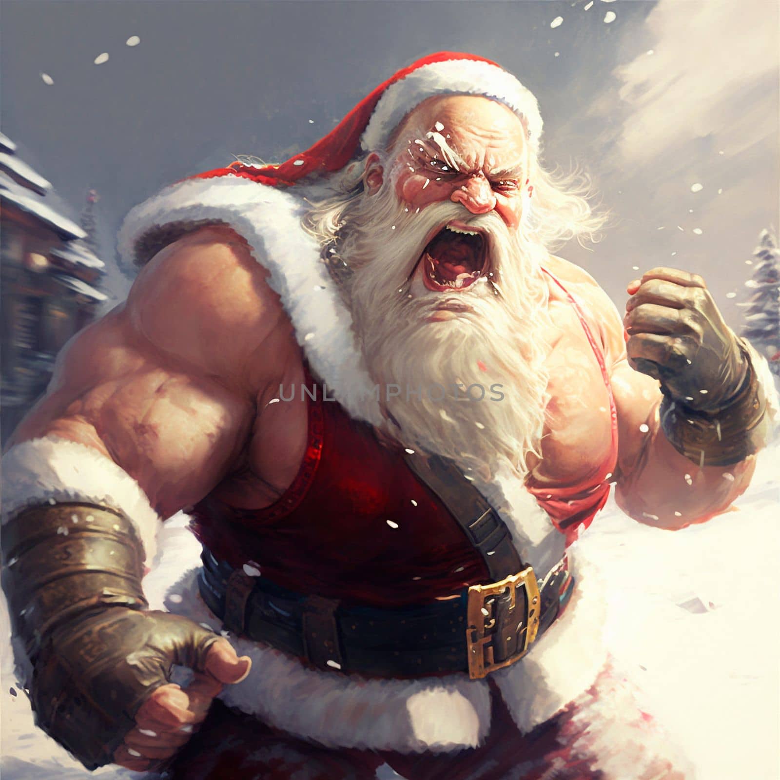 Angry Santa. High quality illustration