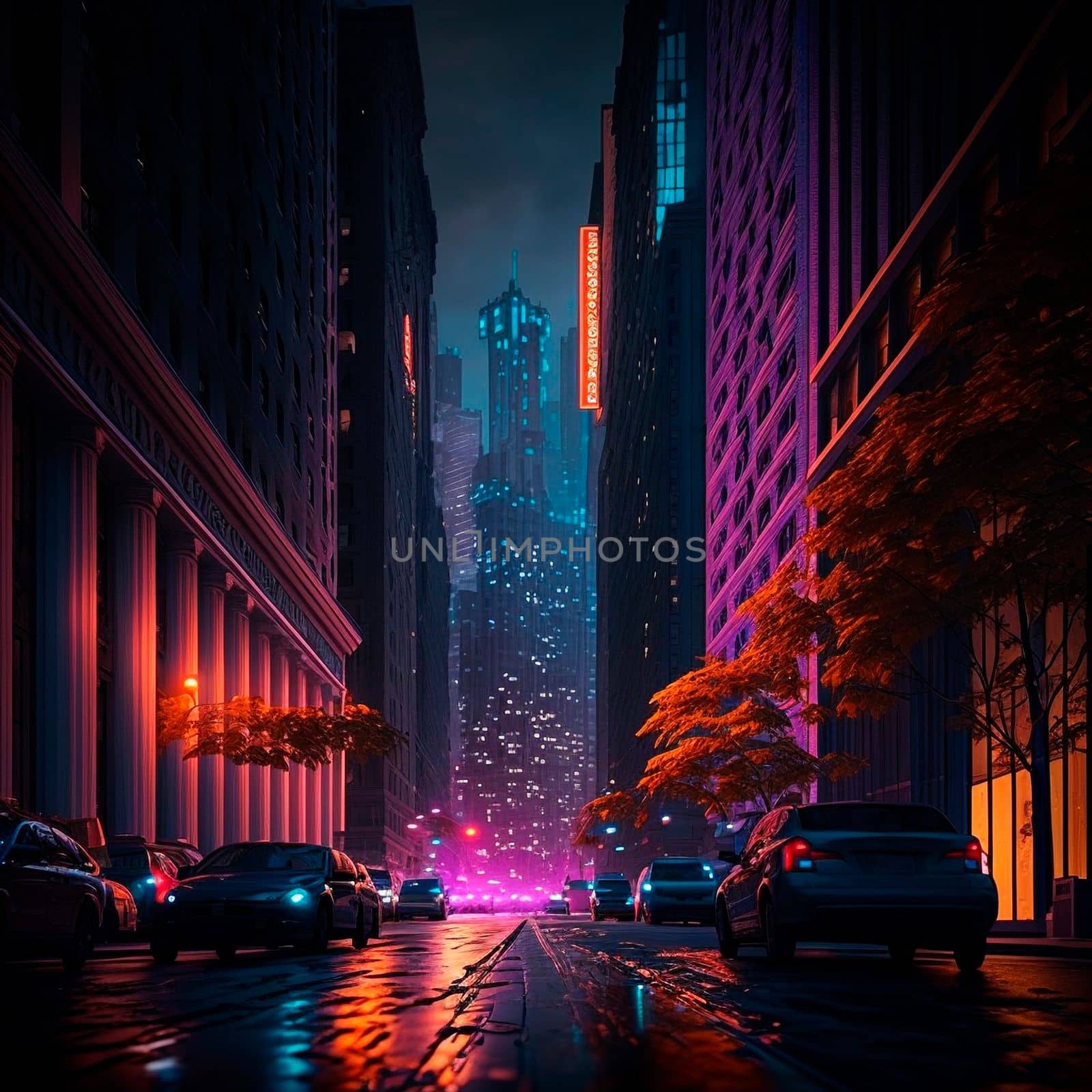 Beautiful futuristic city of the future, high technology city. High quality illustration