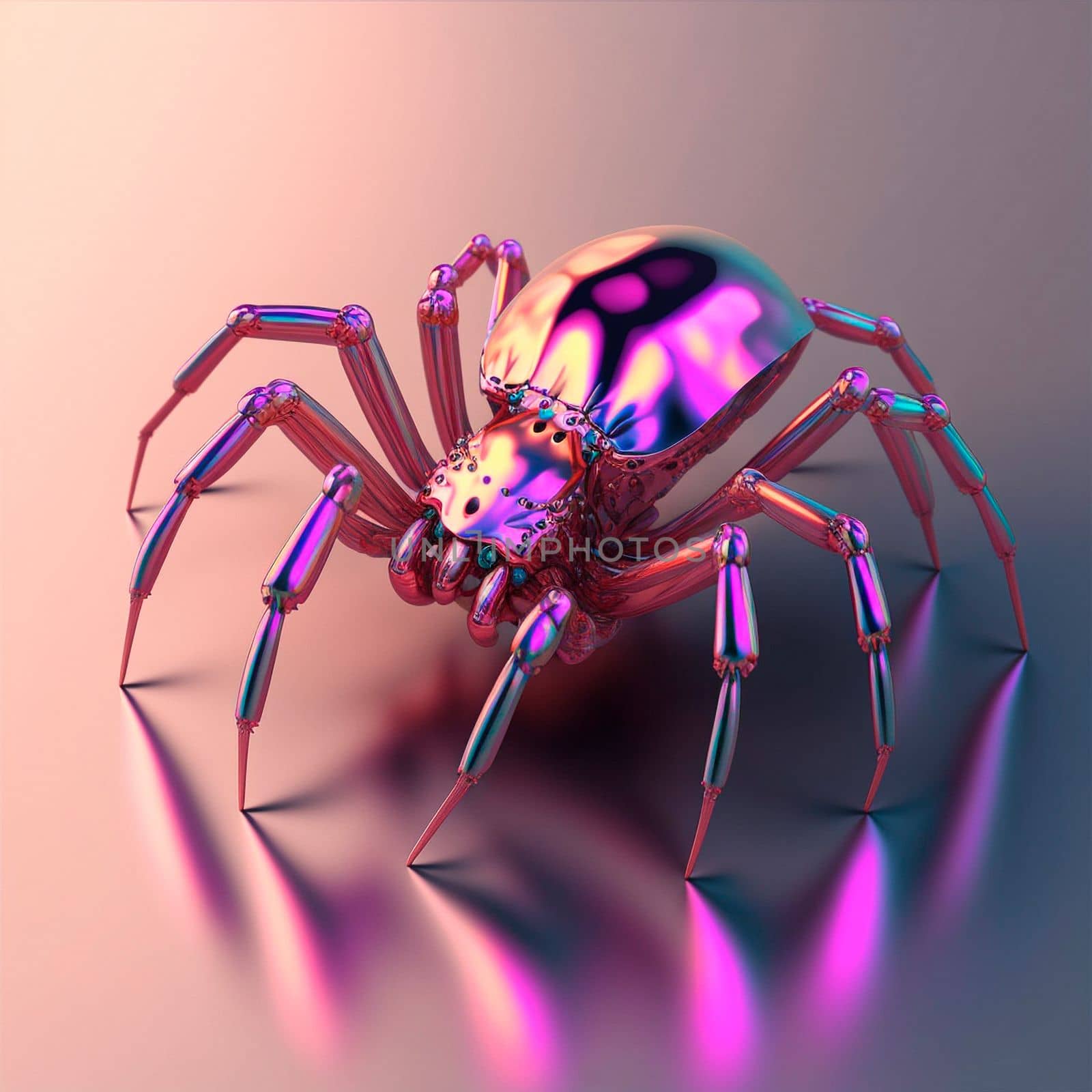 3d model of a pink and gold spider. Shiny , glossy figure by NeuroSky