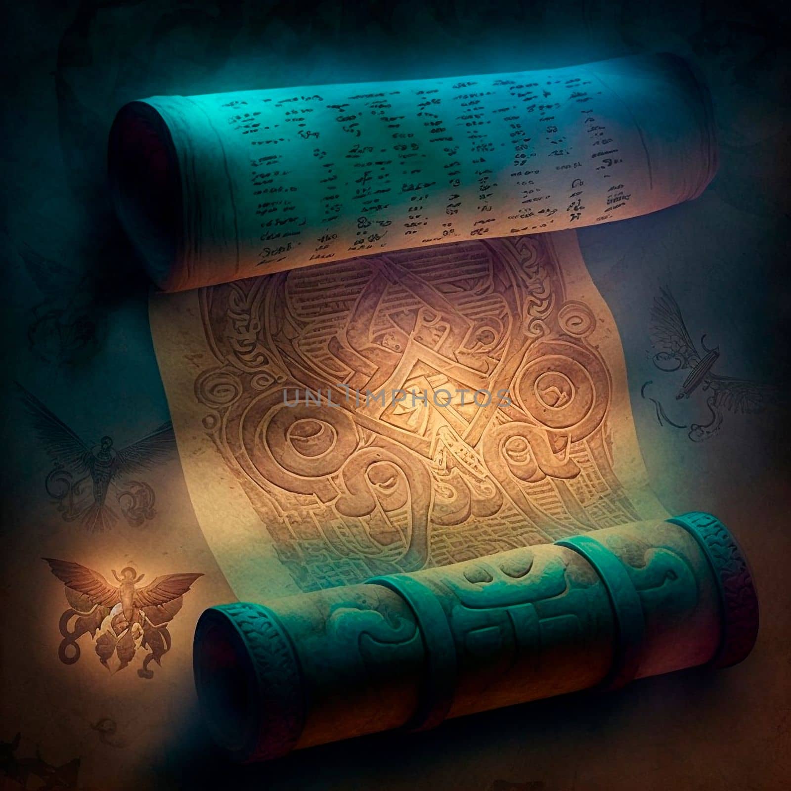 Ancient Magic List. High quality illustration