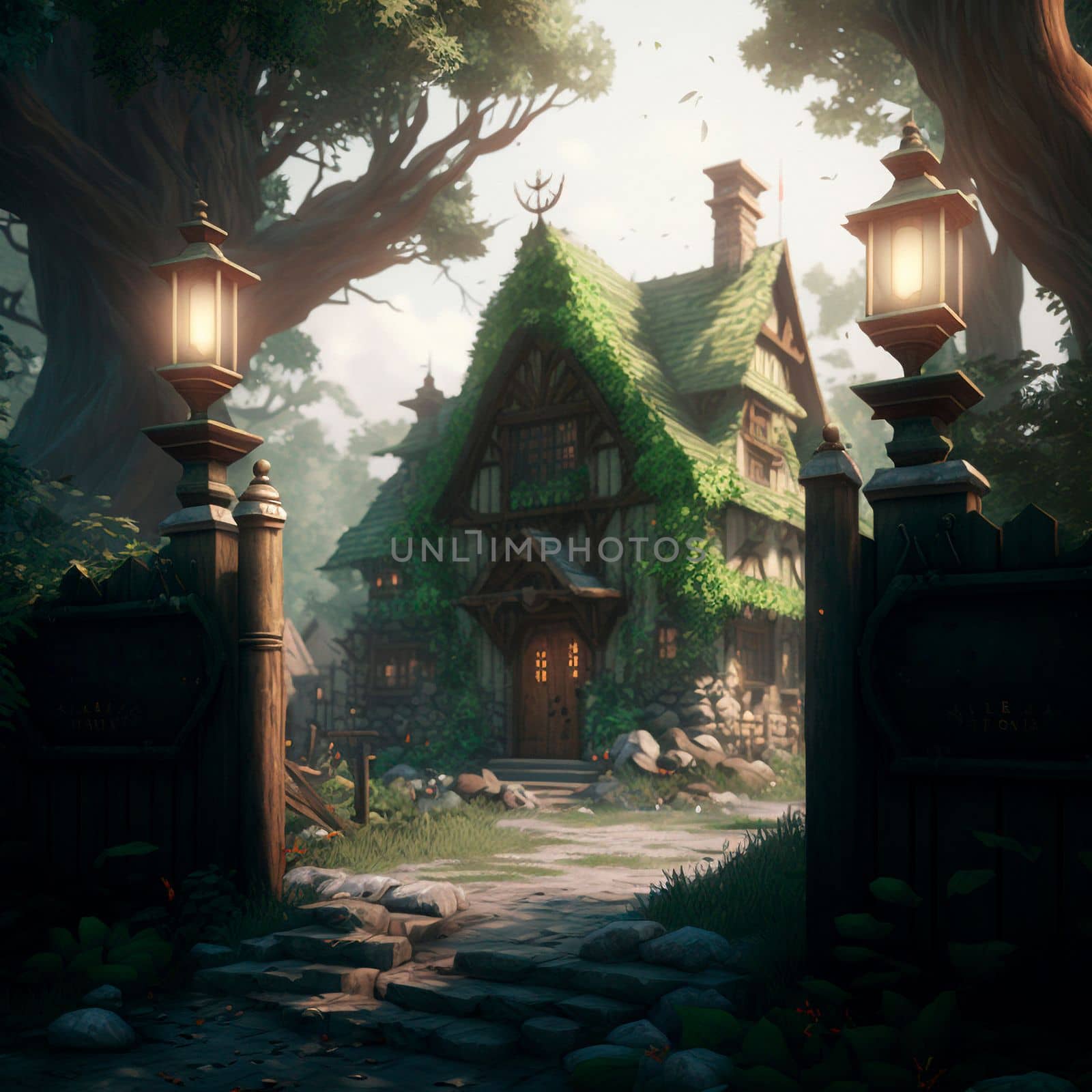 Cozy fairytale town in fantasy style by NeuroSky