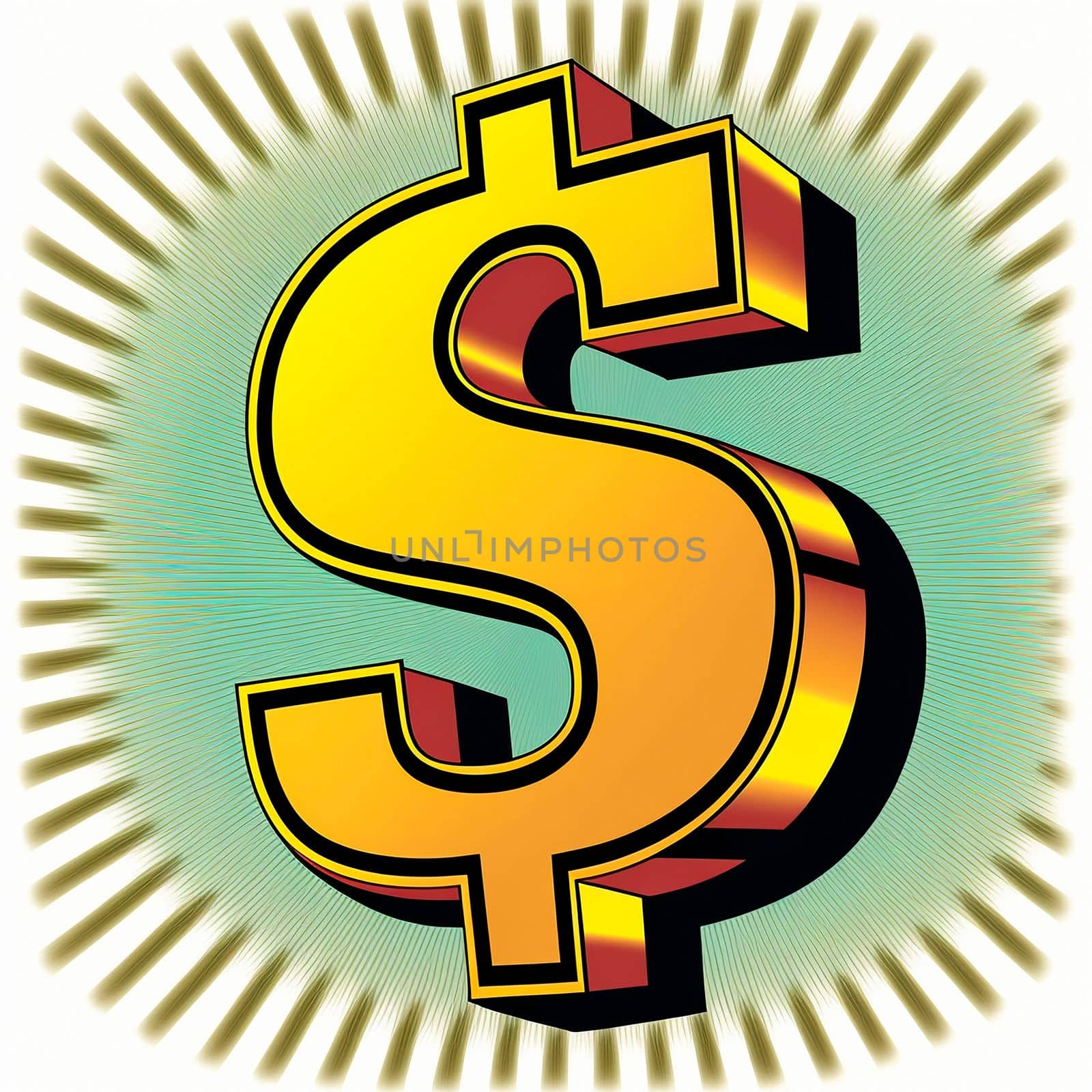 The image of the dollar symbol in the style of pop art. High quality photo