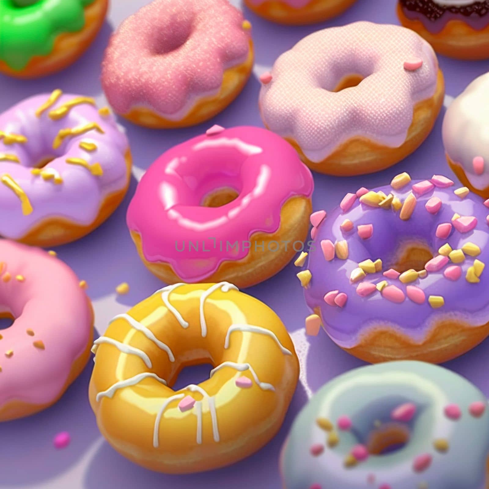 Background with donuts . High quality illustration