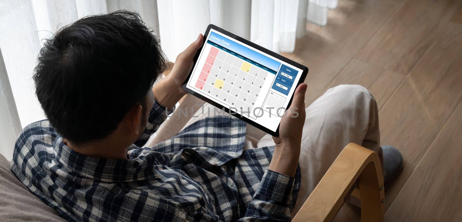 Calendar on computer software application for modish schedule planning by biancoblue