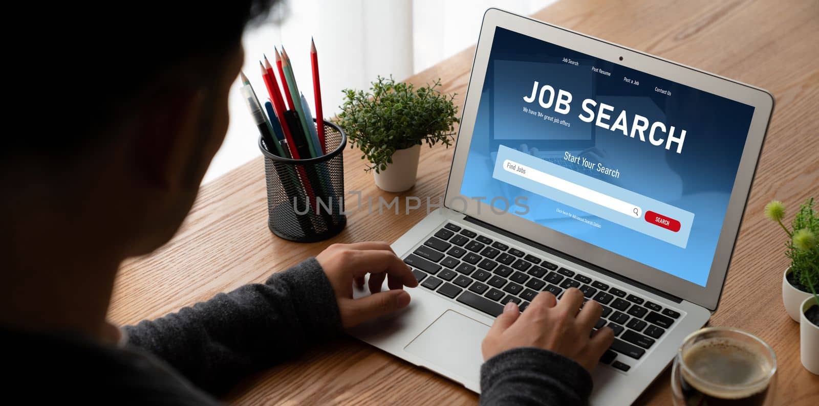 Online job search on modish website for worker to search for job opportunities on the recruitment internet network