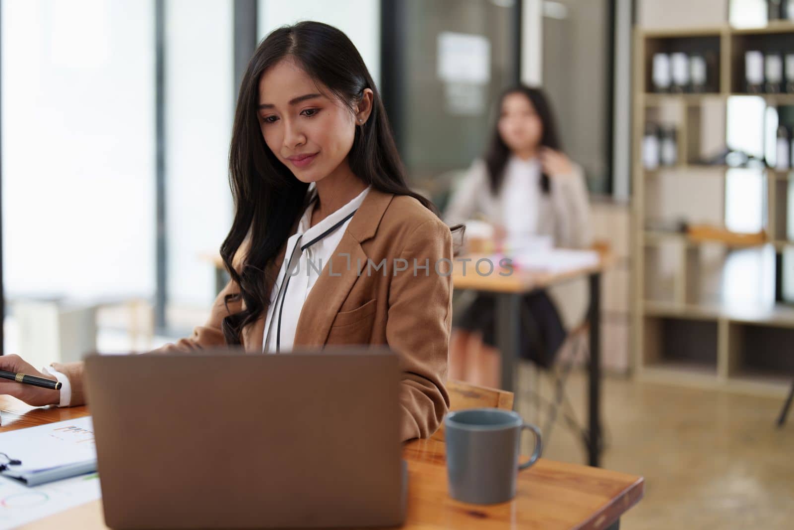 Group of business consultant working management big data and analyze financial document of company. account, finance, business concept.