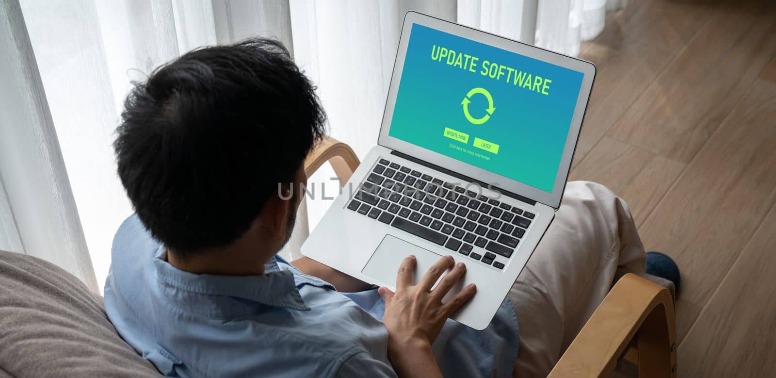 Software update on computer for modish version of device software upgrade