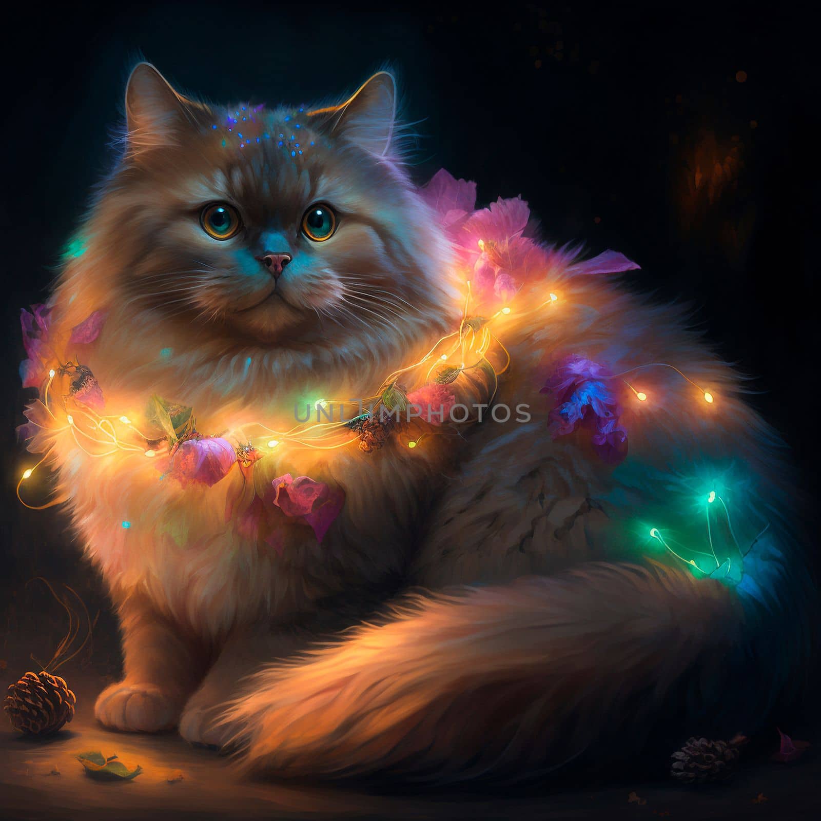 Cat with a garland by NeuroSky