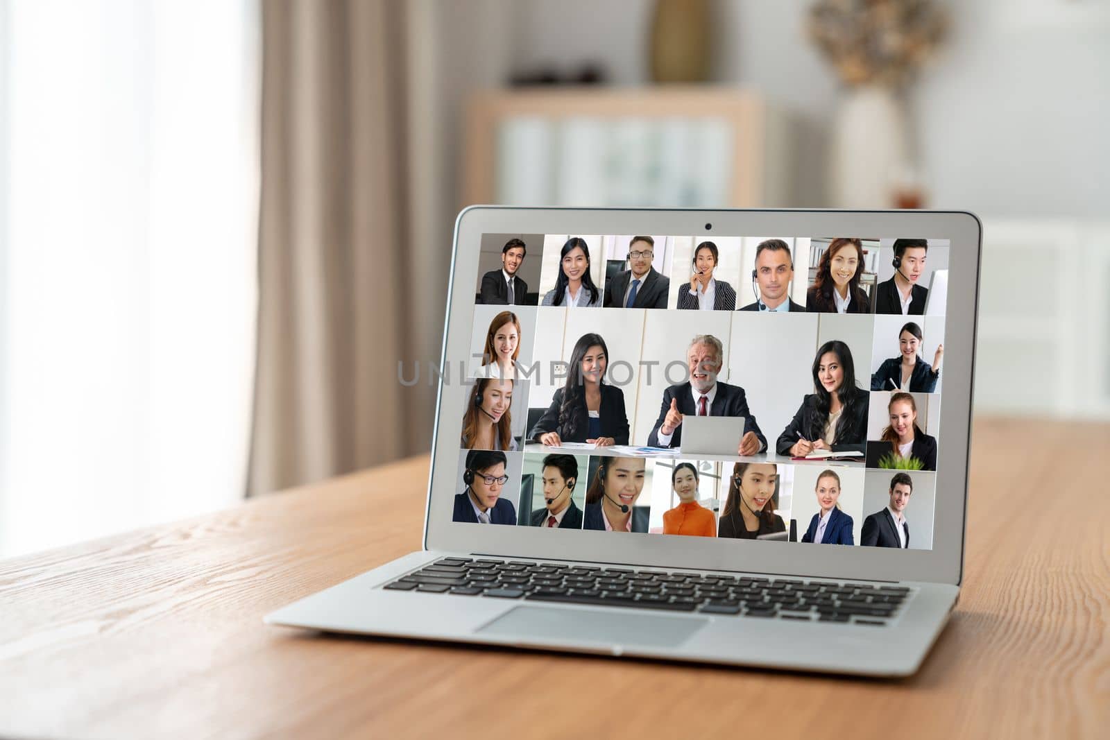 Business people on video conference for modish virtual group meeting of corprate business office workers