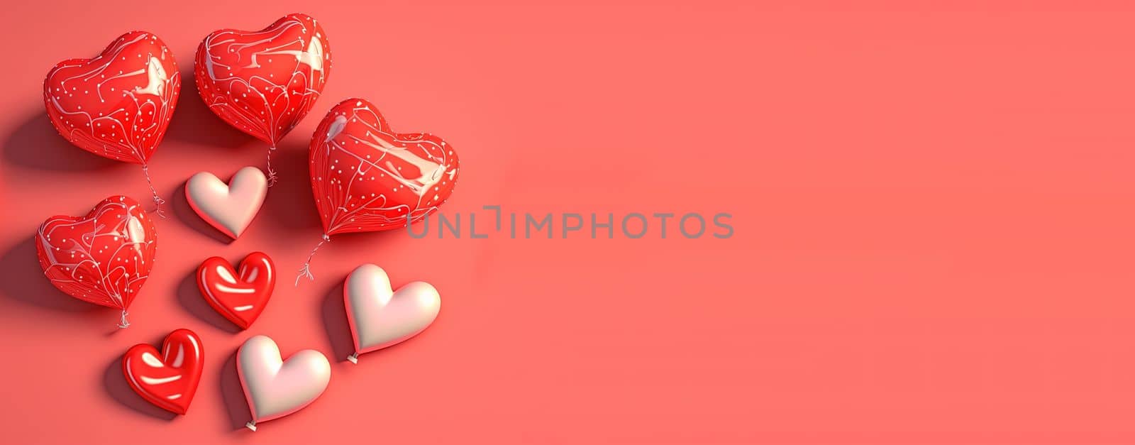 Valentine's Day banner with a 3D heart in a bold red color by templator