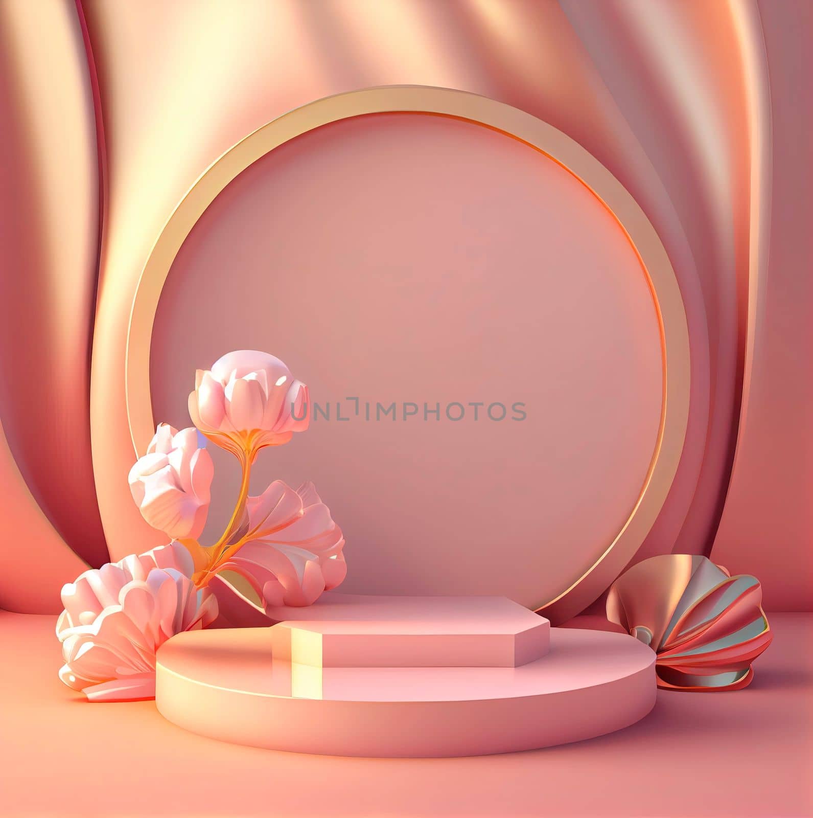 Luxury background with pink podium element