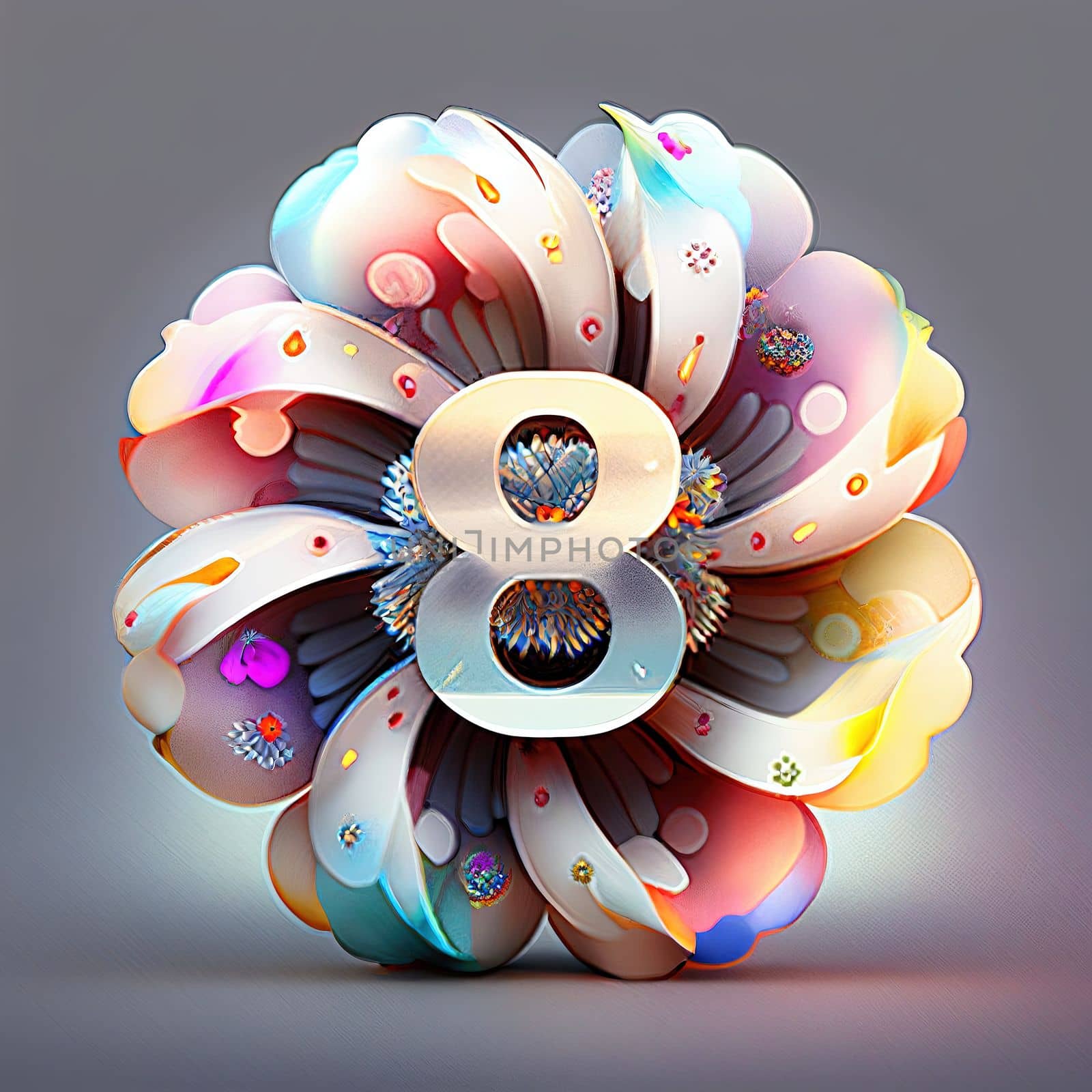 Creative illustration of number 8 with floral decoration for 8 march women's day celebration