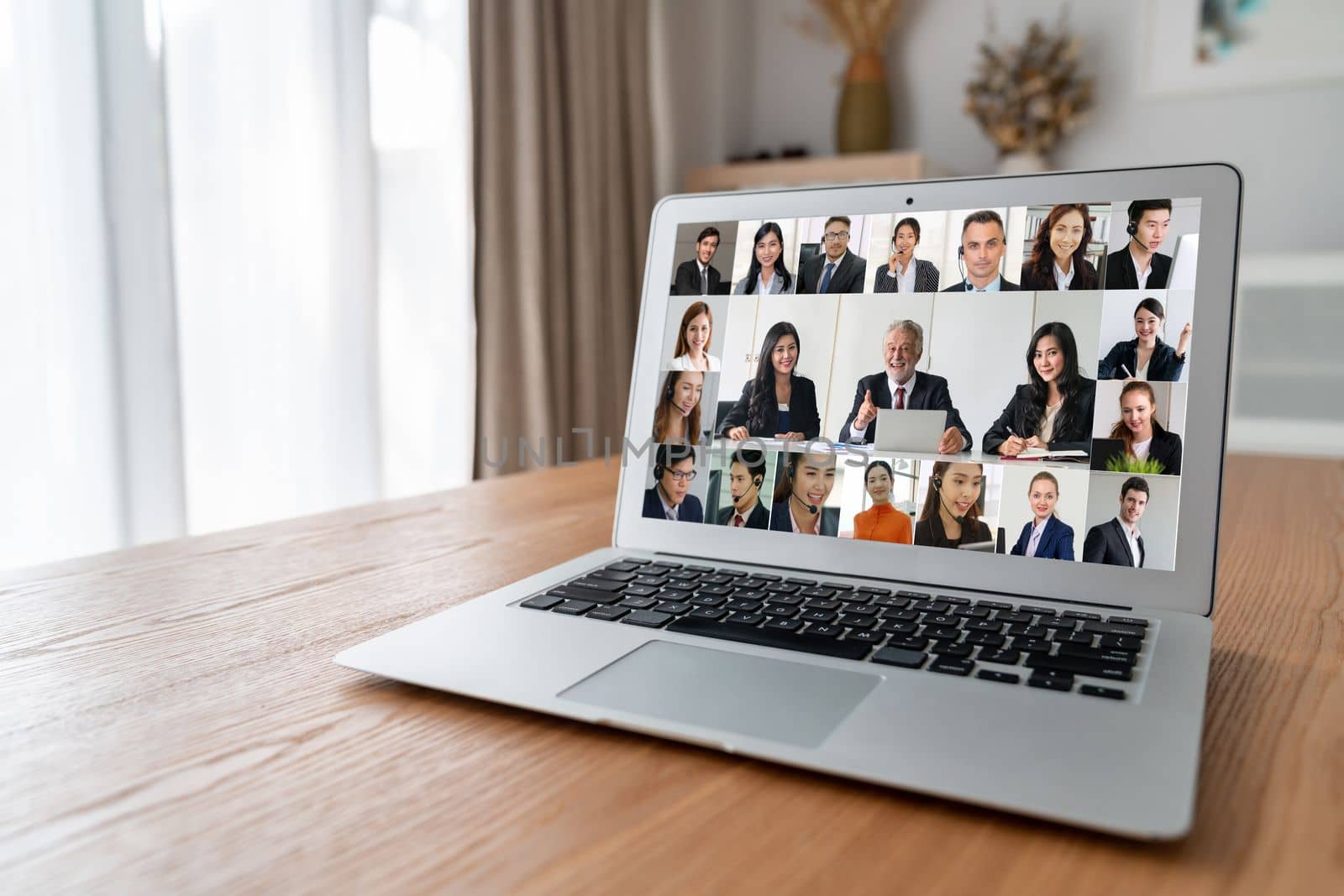 Business people on video conference for modish virtual group meeting of corprate business office workers