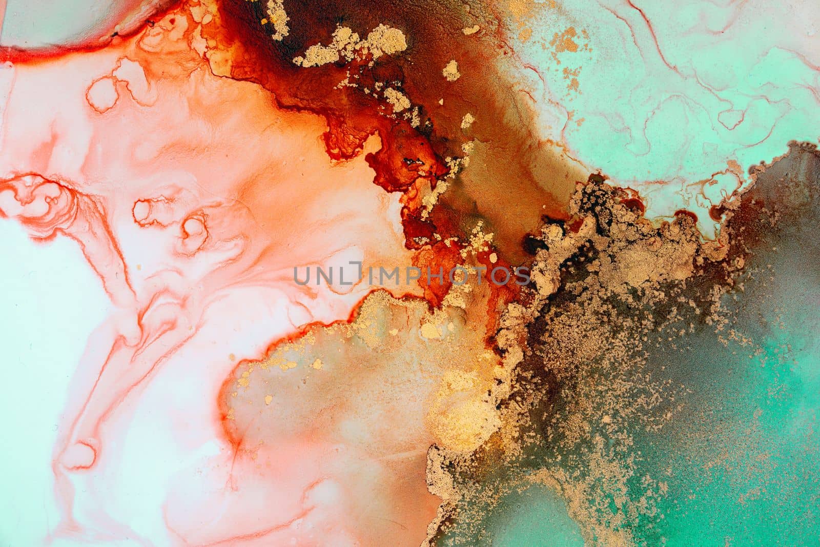 Marble ink abstract art from exquisite original painting for abstract background by biancoblue