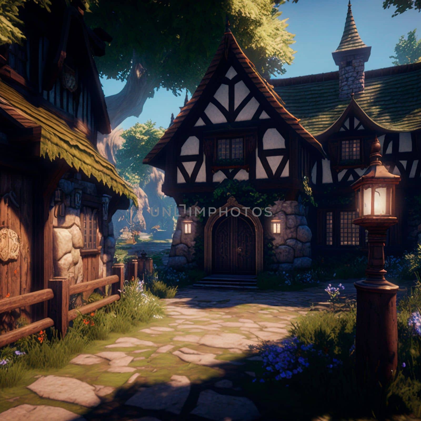 Cozy fairytale town in fantasy style by NeuroSky