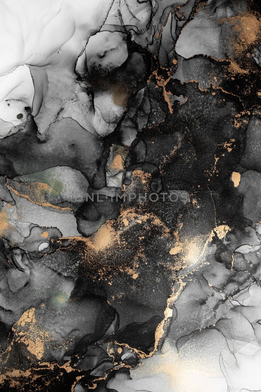 Marble ink abstract art from exquisite original painting for abstract background . Painting was painted on high quality paper texture to create smooth marble background pattern of kintsuki ink art .