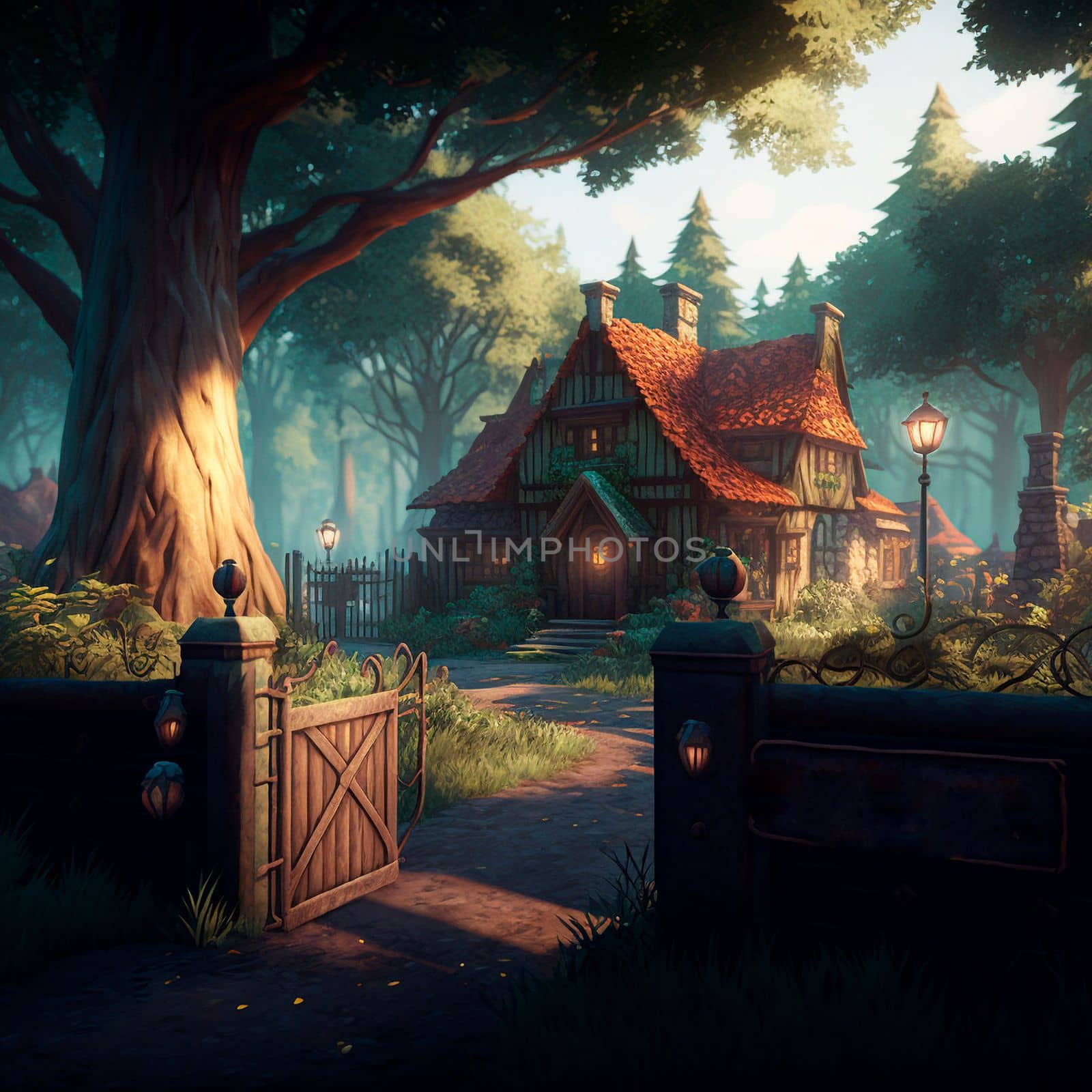 Cozy fairytale town in fantasy style by NeuroSky