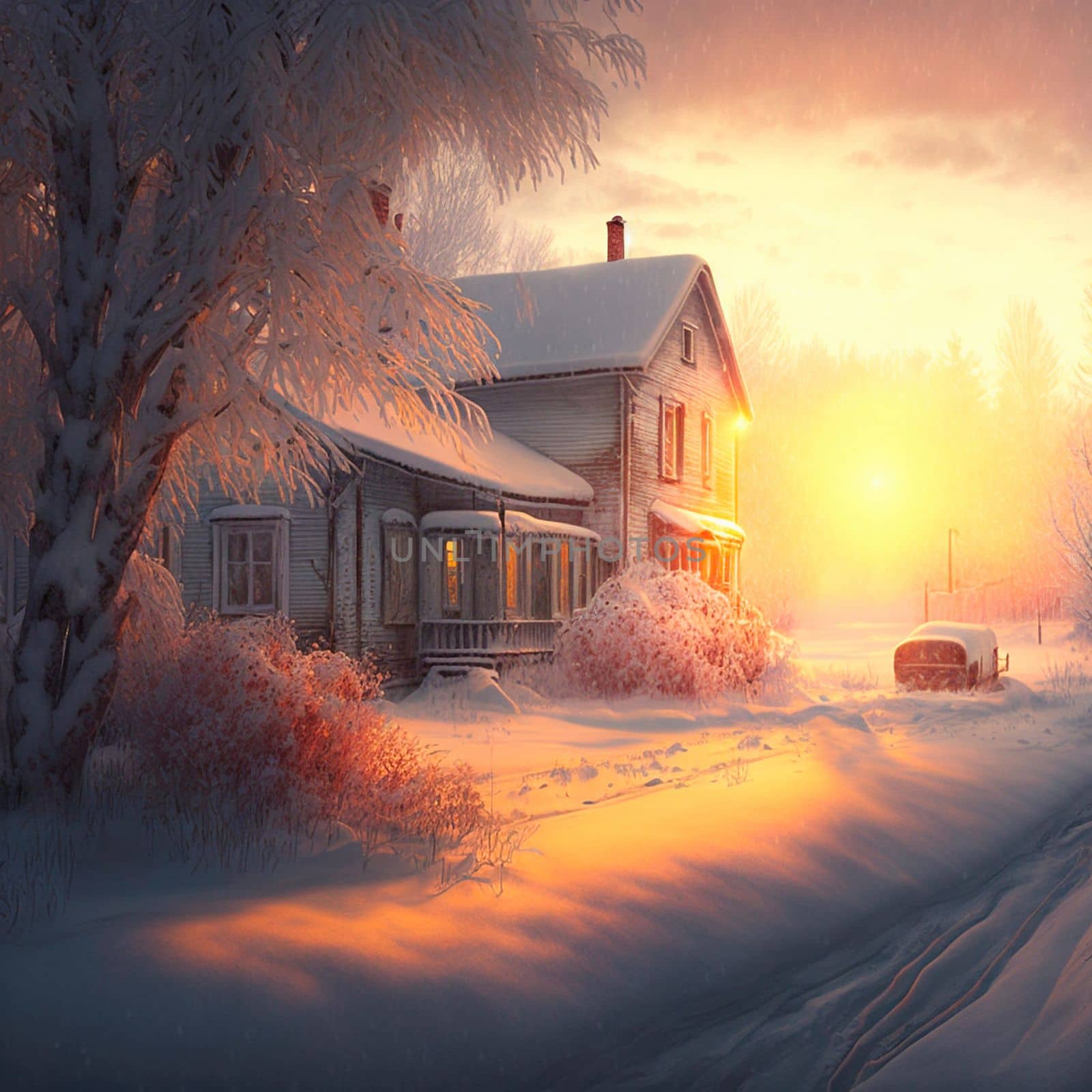 A cold winter morning in the village by NeuroSky
