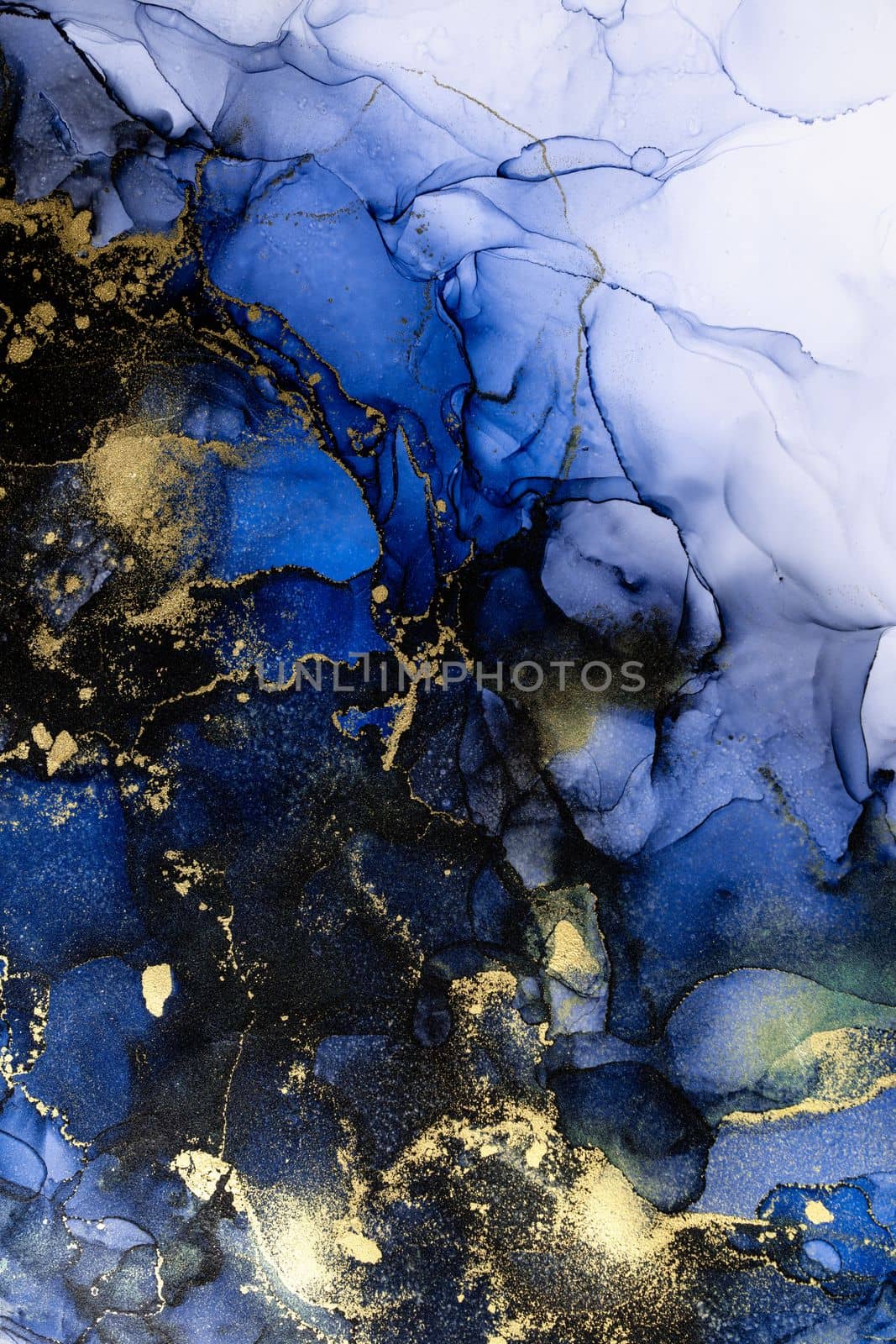 Marble ink abstract art from exquisite original painting for abstract background . Painting was painted on high quality paper texture to create smooth marble background pattern of kintsuki ink art .