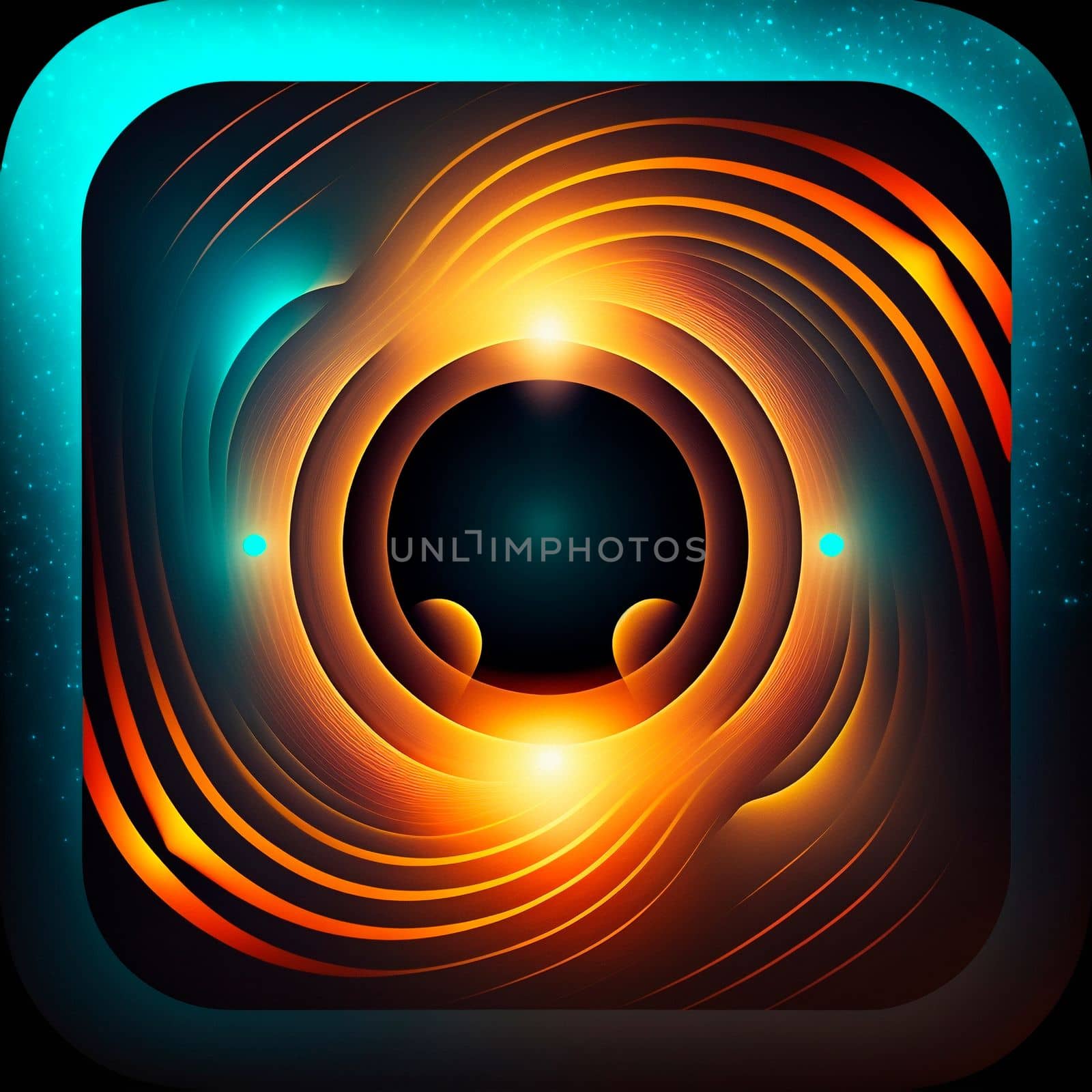 Hypnotic colorful tunnel. Square icon by NeuroSky