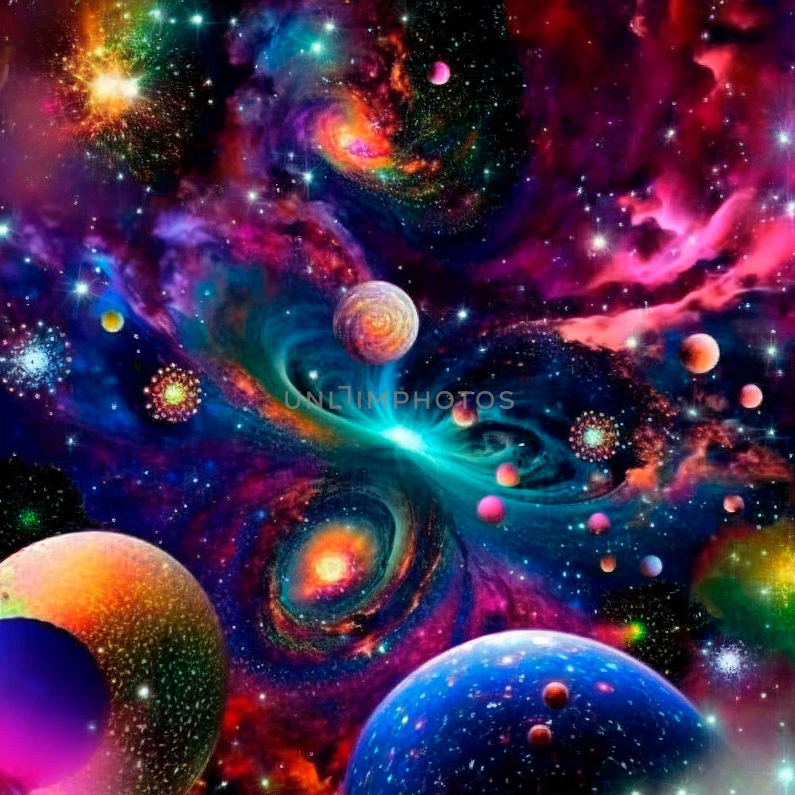 space background with different elements of rainbow colors by NeuroSky