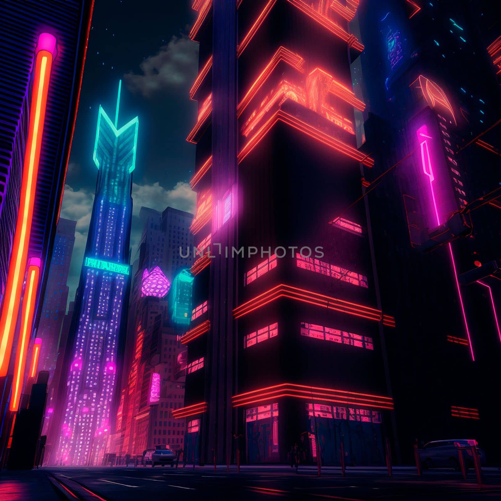Beautiful futuristic city of the future, high technology city by NeuroSky