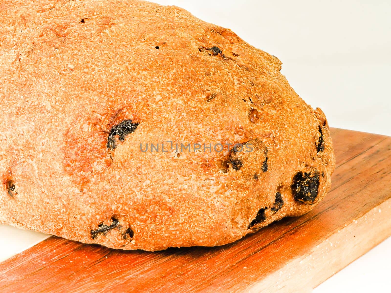 Olive loaf, olive bread, a bread laced with whole olives