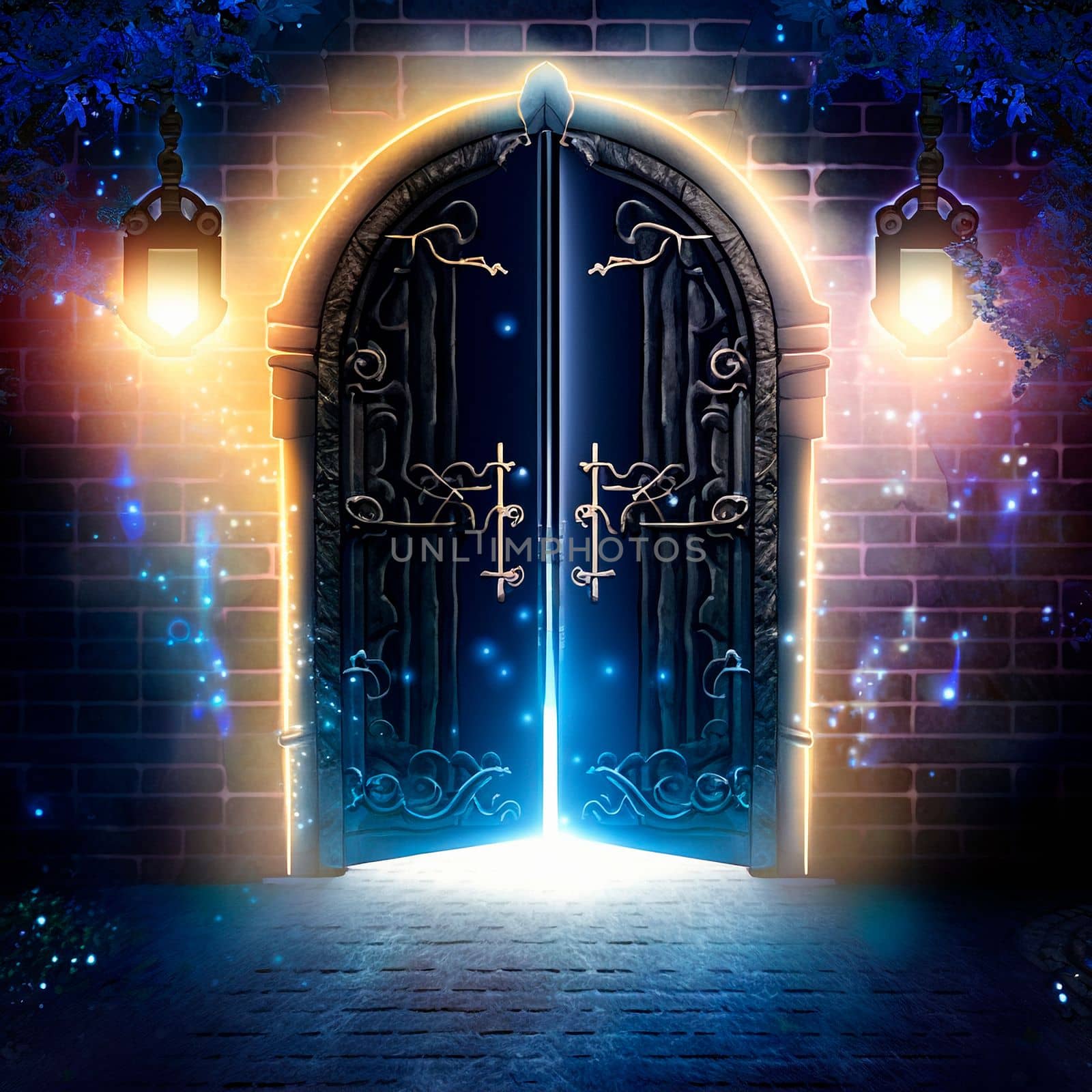 Mysterious mystical Gates. High quality illustration