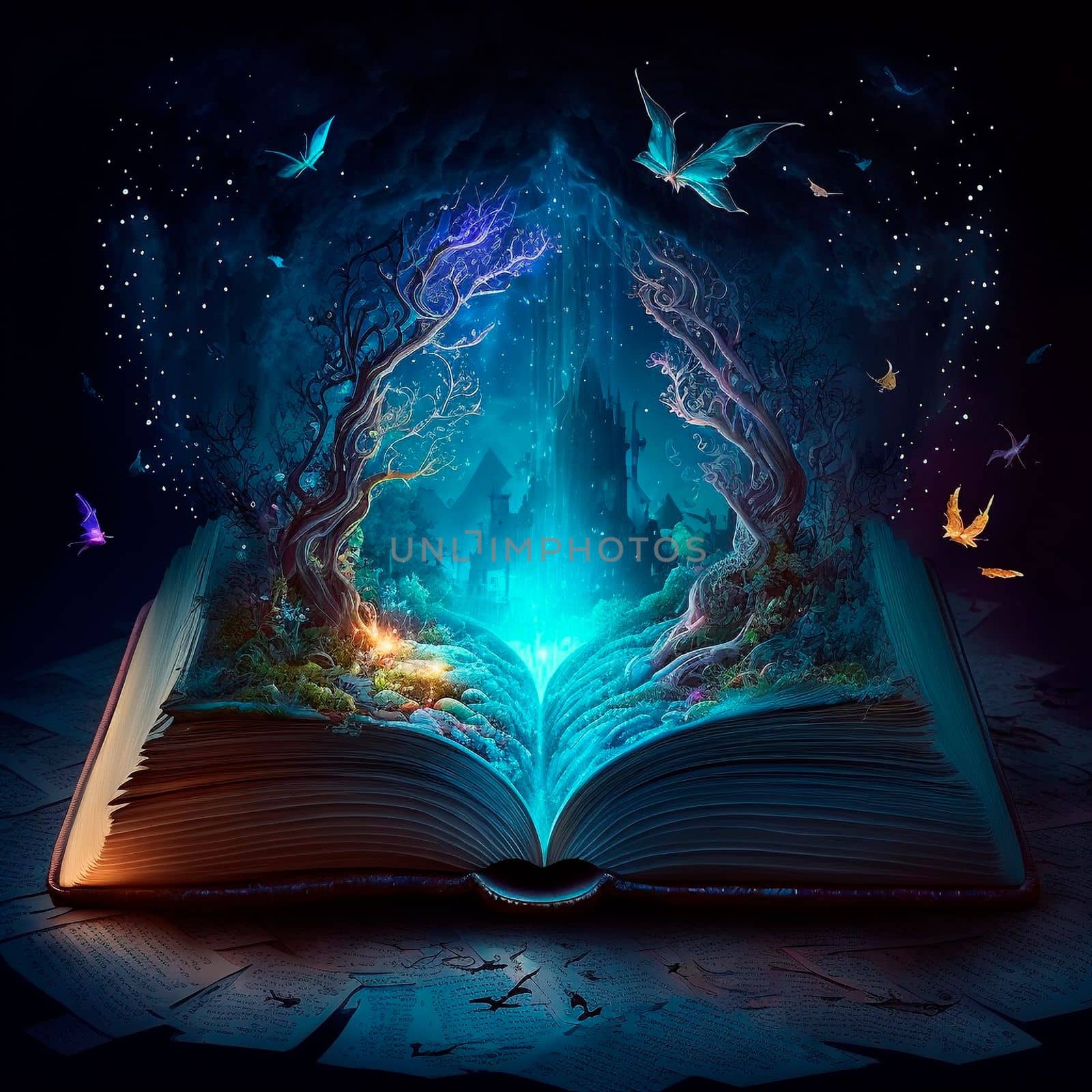 An open magic book with fairy tales by NeuroSky