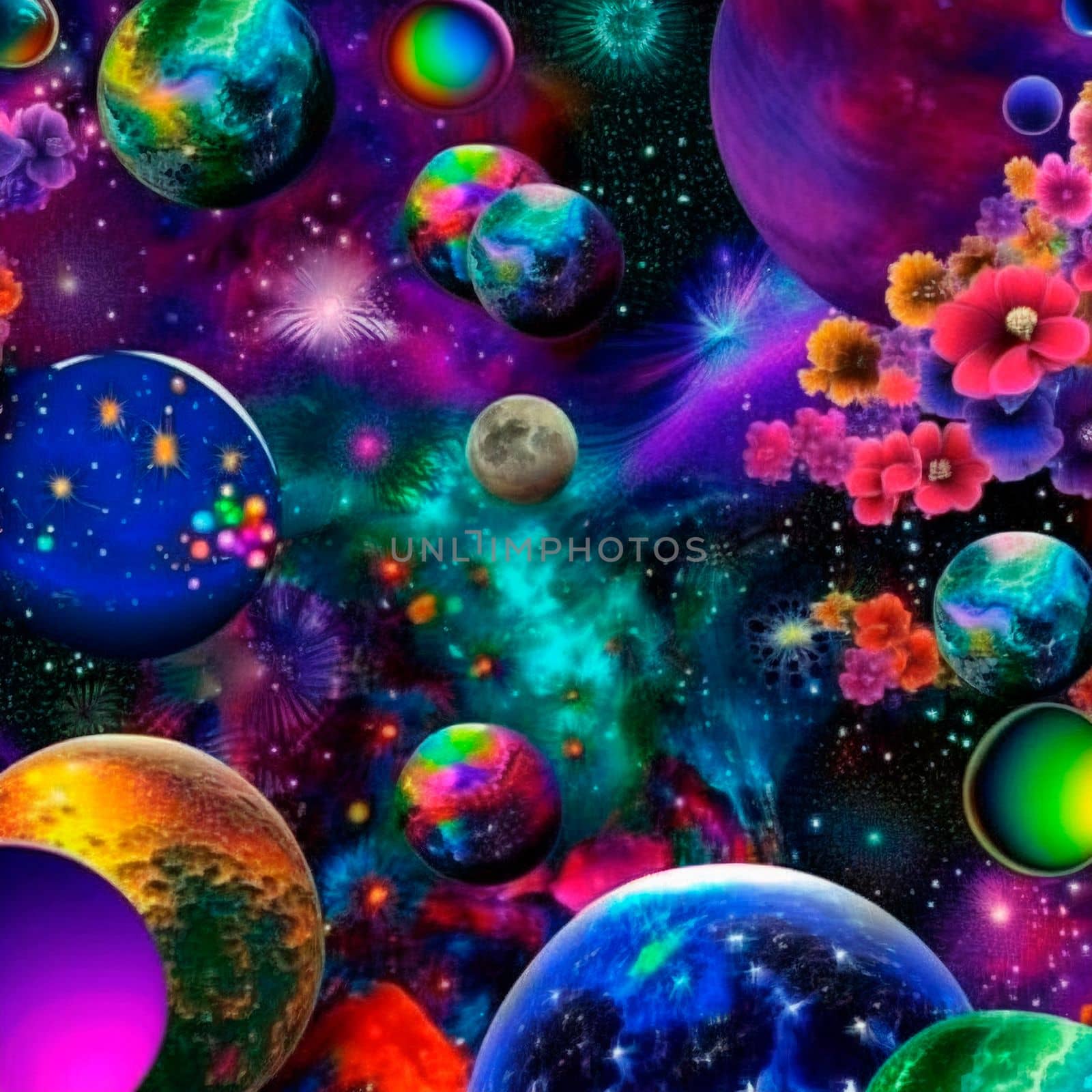 space background with different elements of rainbow colors by NeuroSky