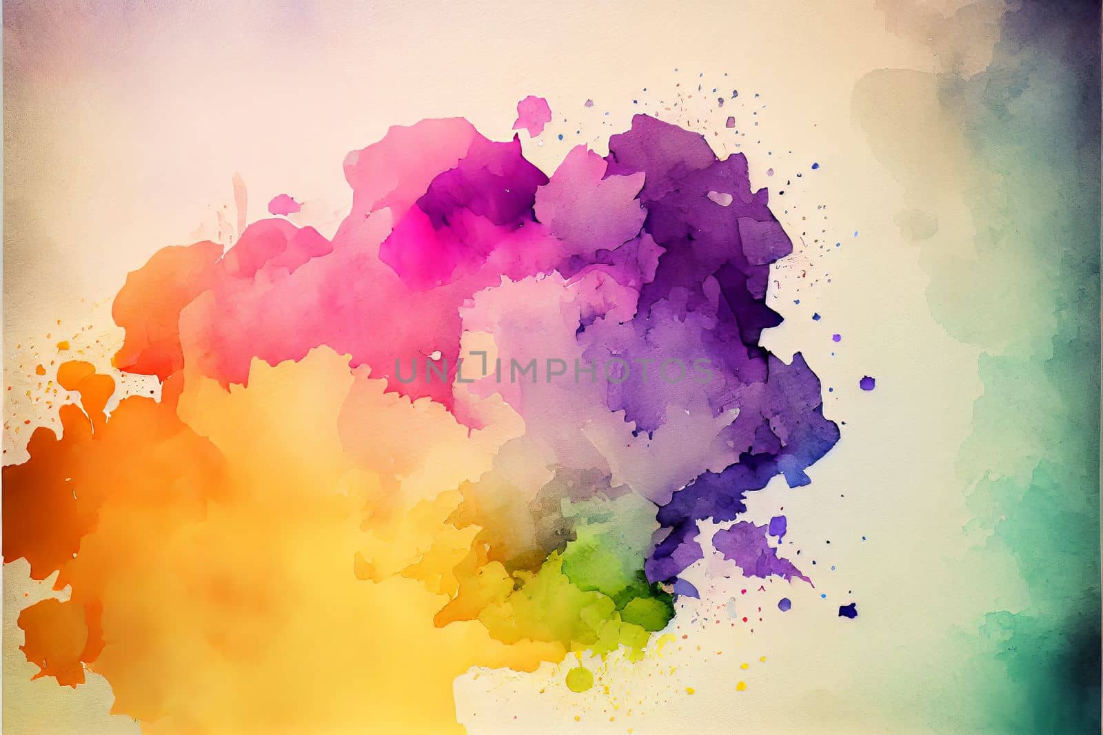 Abstract watercolor big spot , multicolor background by Zakharova
