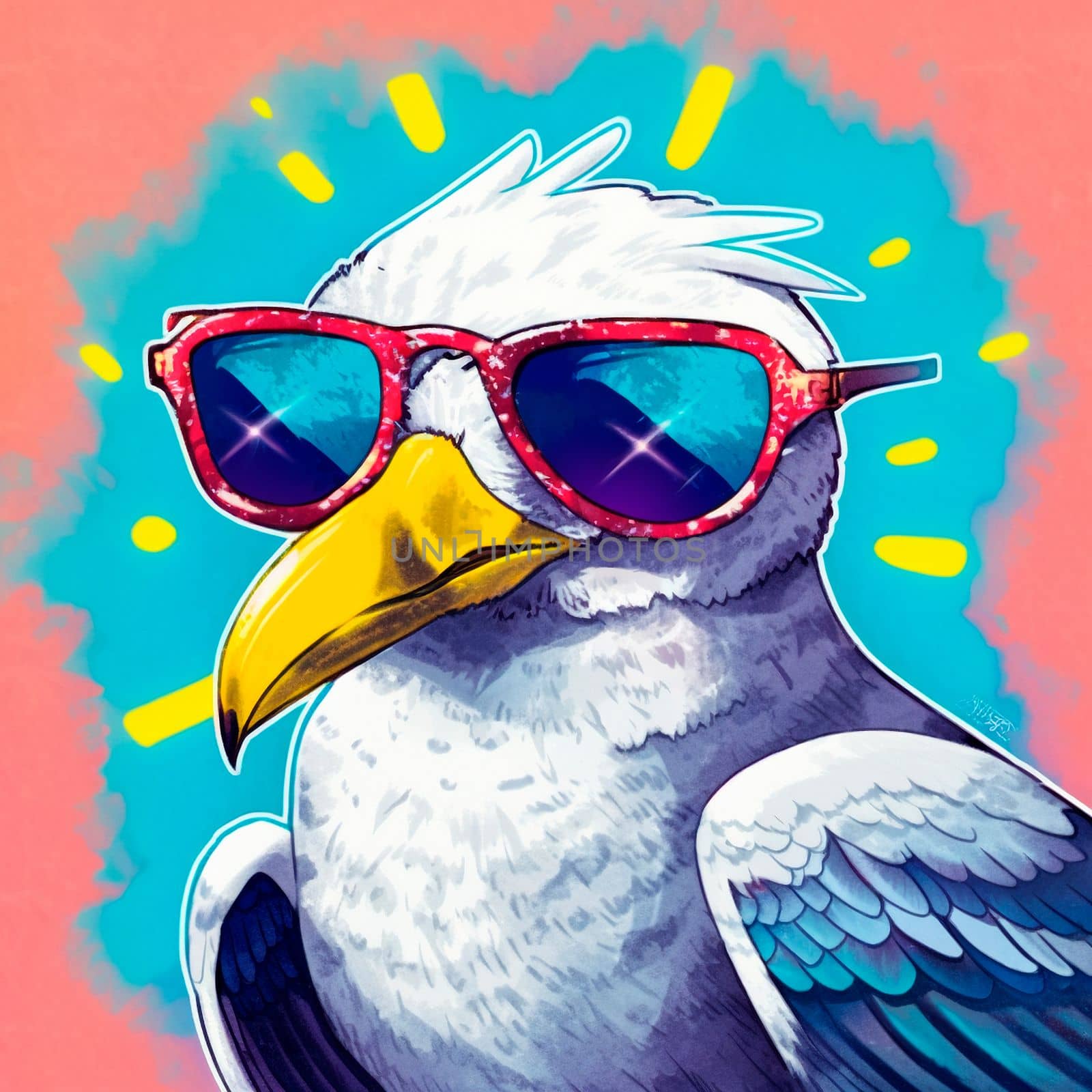 Seagull in sunglasses by NeuroSky