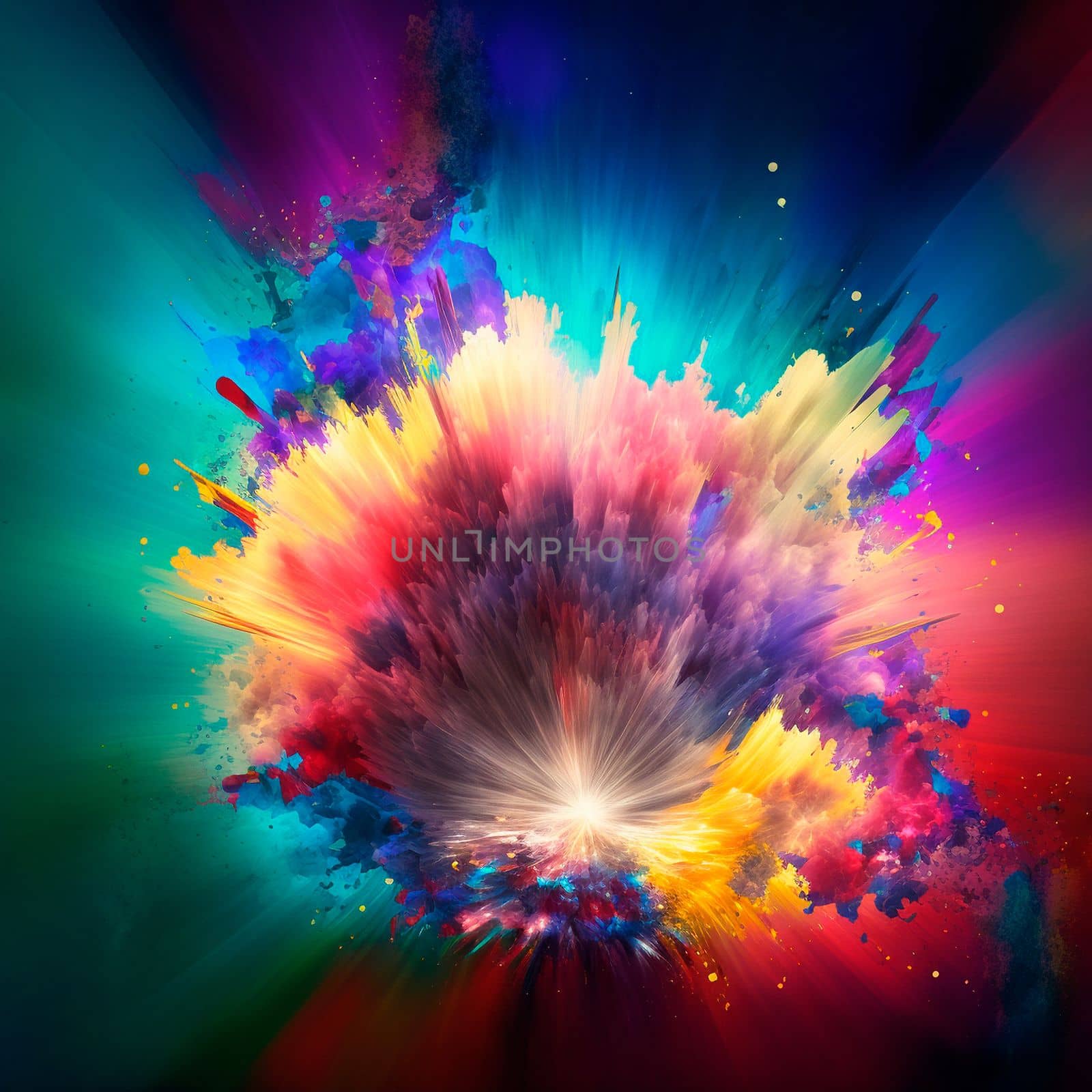 3d abstract explosion of bright colors. High quality illustration