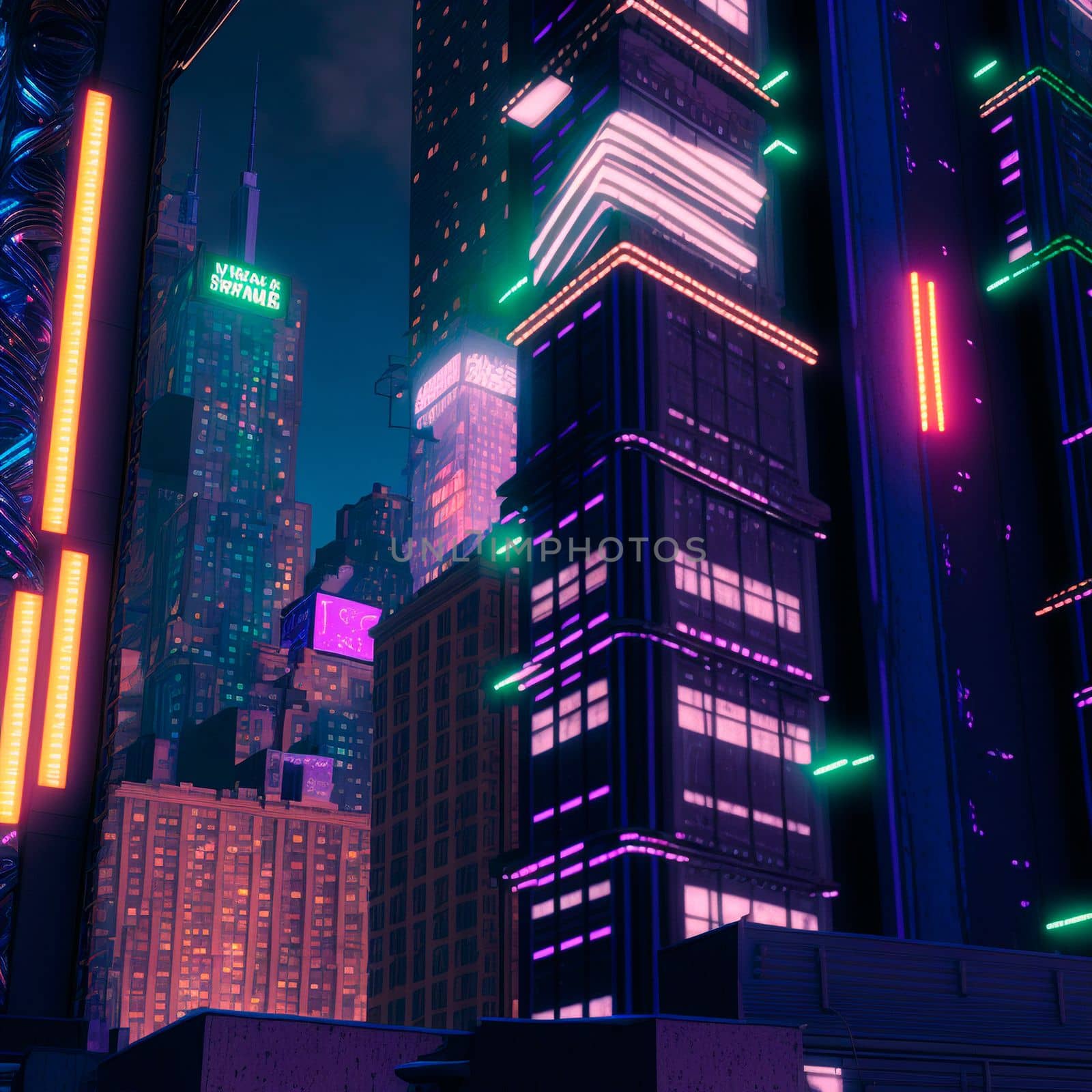Beautiful futuristic city of the future, high technology city. High quality illustration