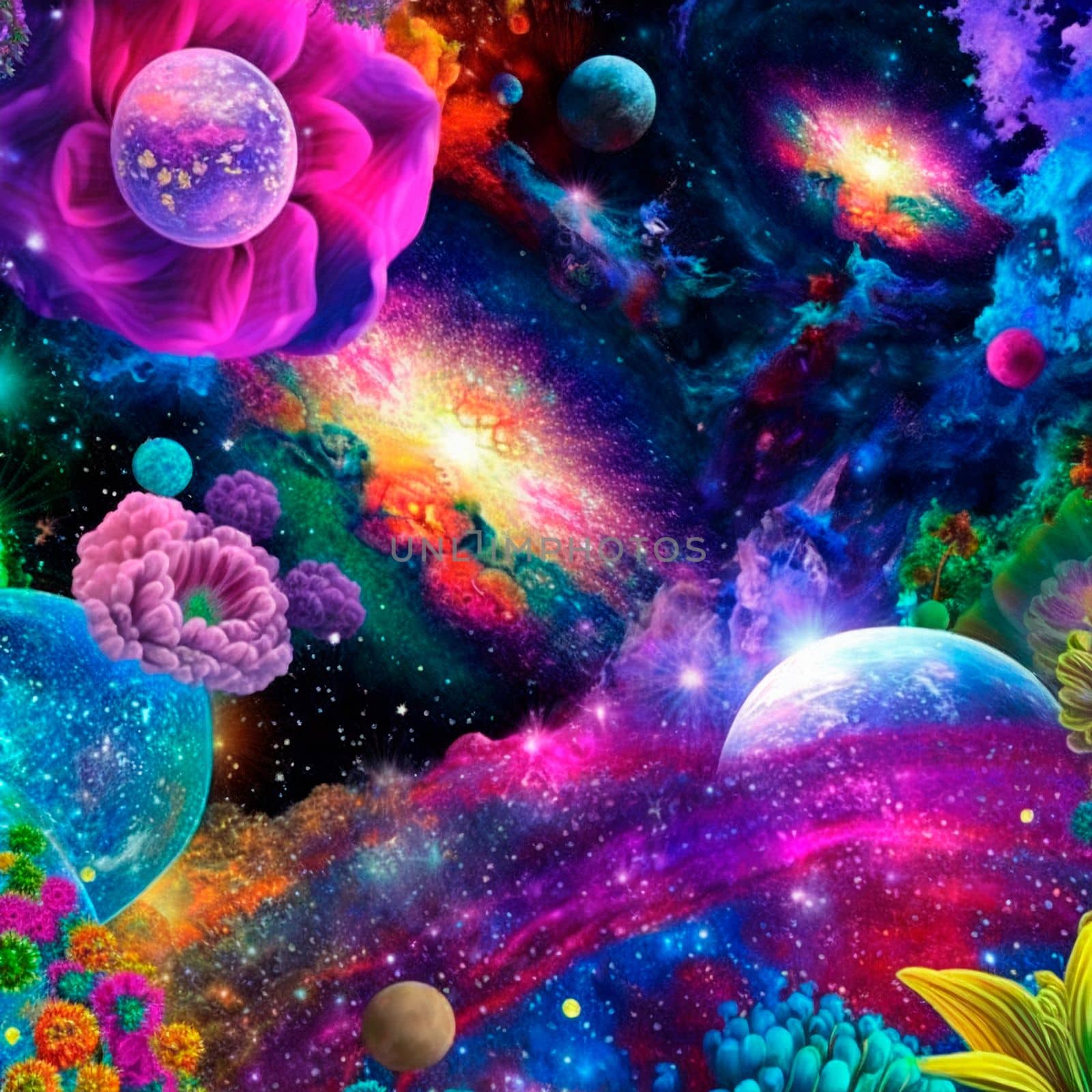 space background with different elements of rainbow colors by NeuroSky