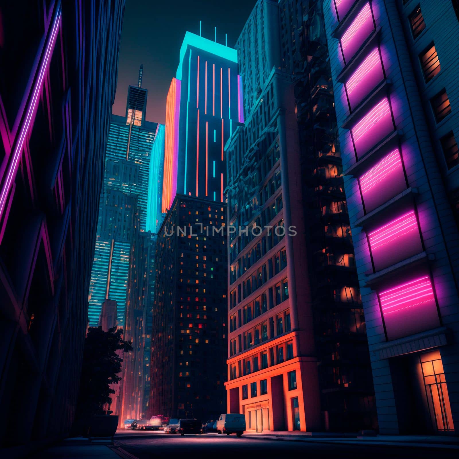 Beautiful futuristic city of the future, high technology city. High quality illustration