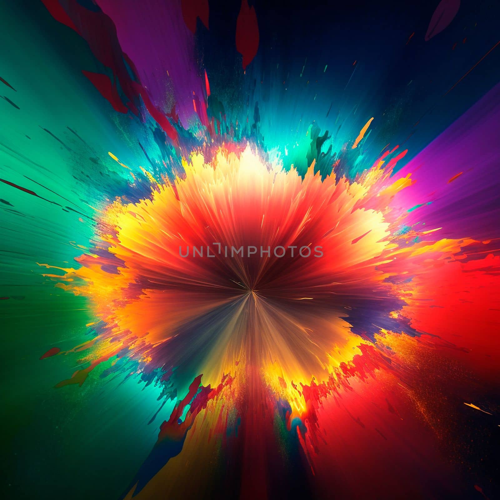 3d abstract explosion of bright colors. High quality illustration