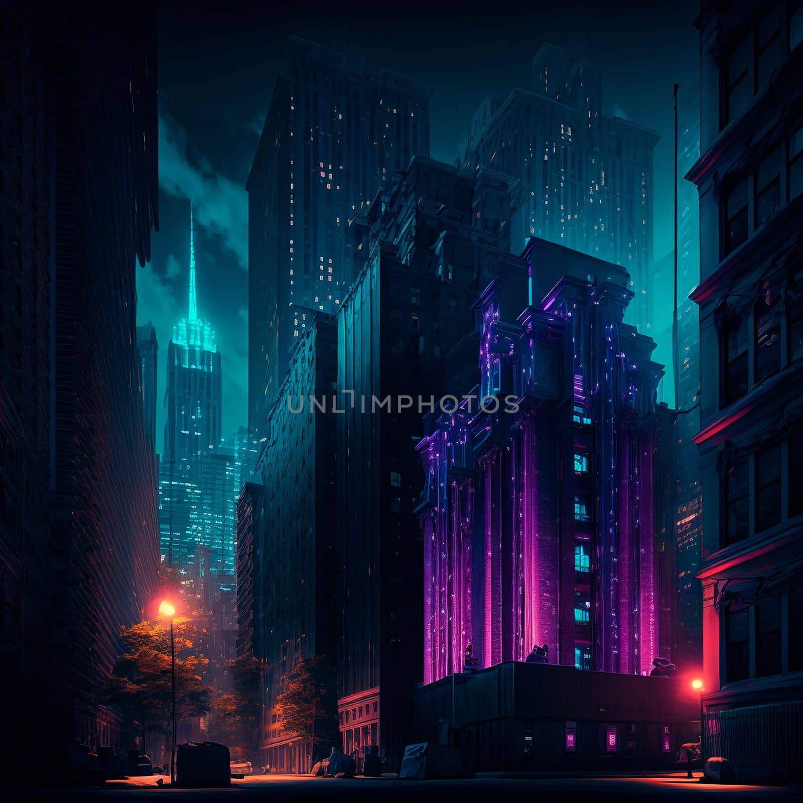 Beautiful futuristic city of the future, high technology city. High quality illustration