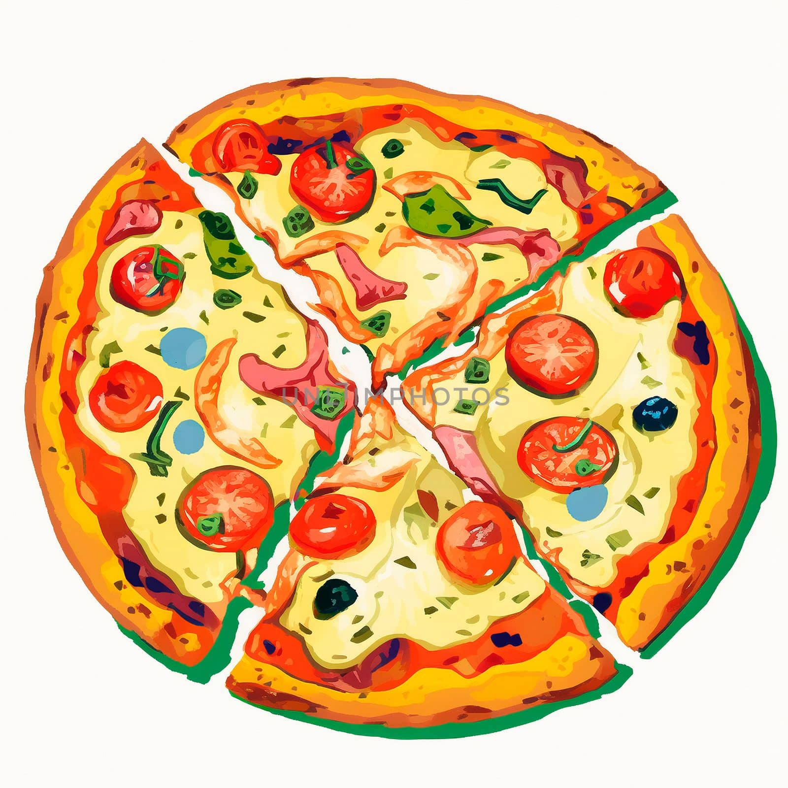 Pizza illustration. High quality illustration
