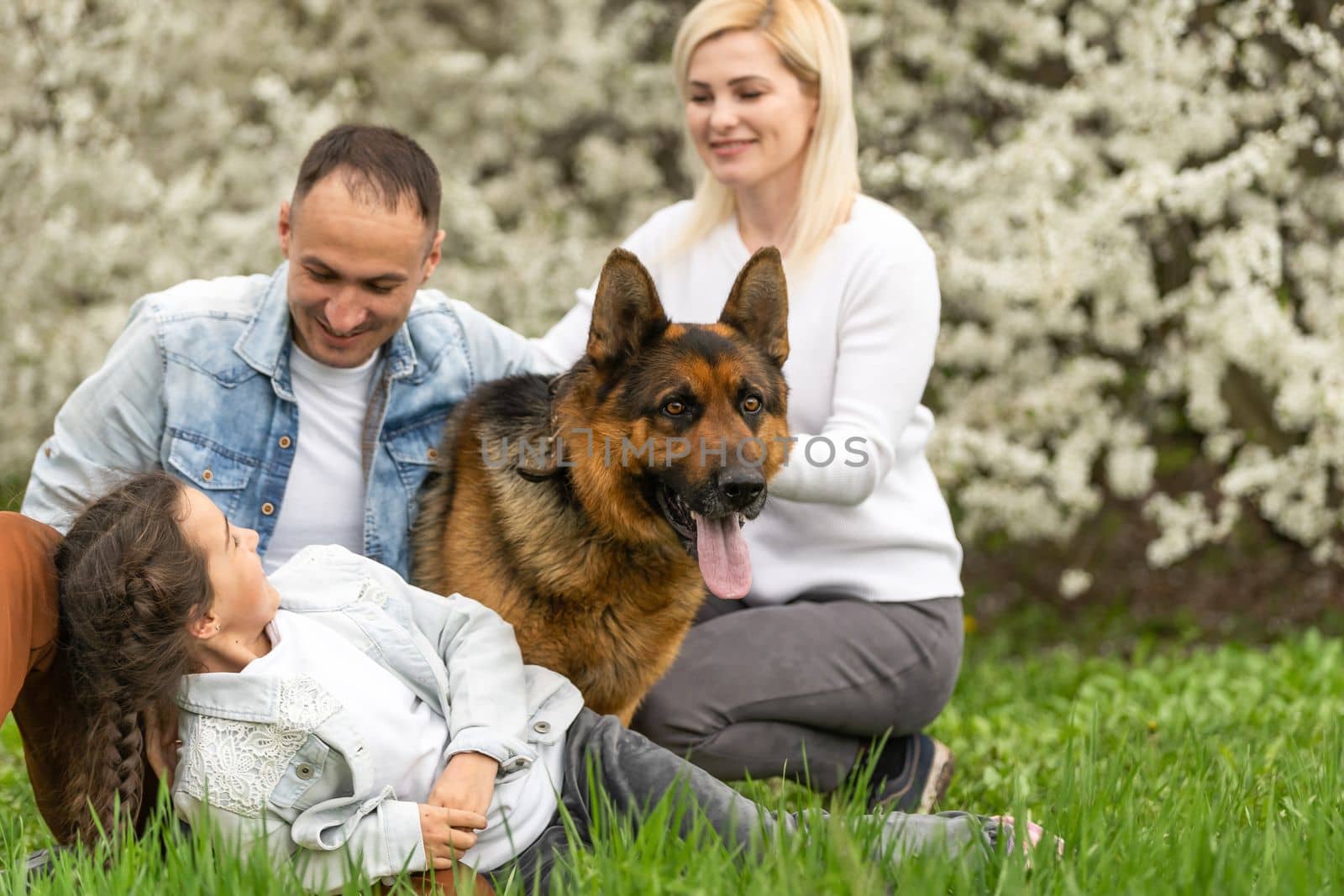 happy young family spending time outdoor.