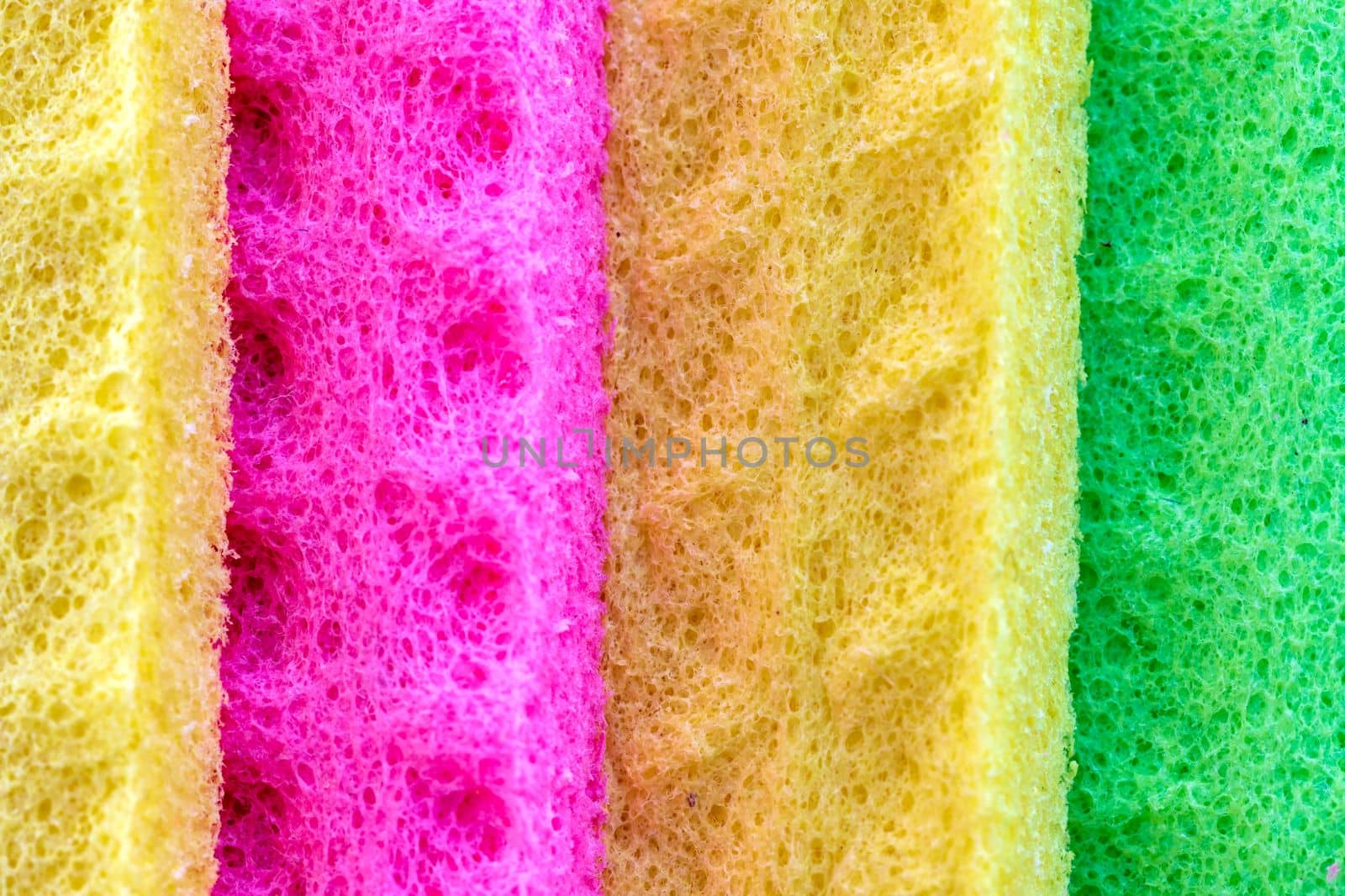 Colorful sponges. Close up. Sponge texture background