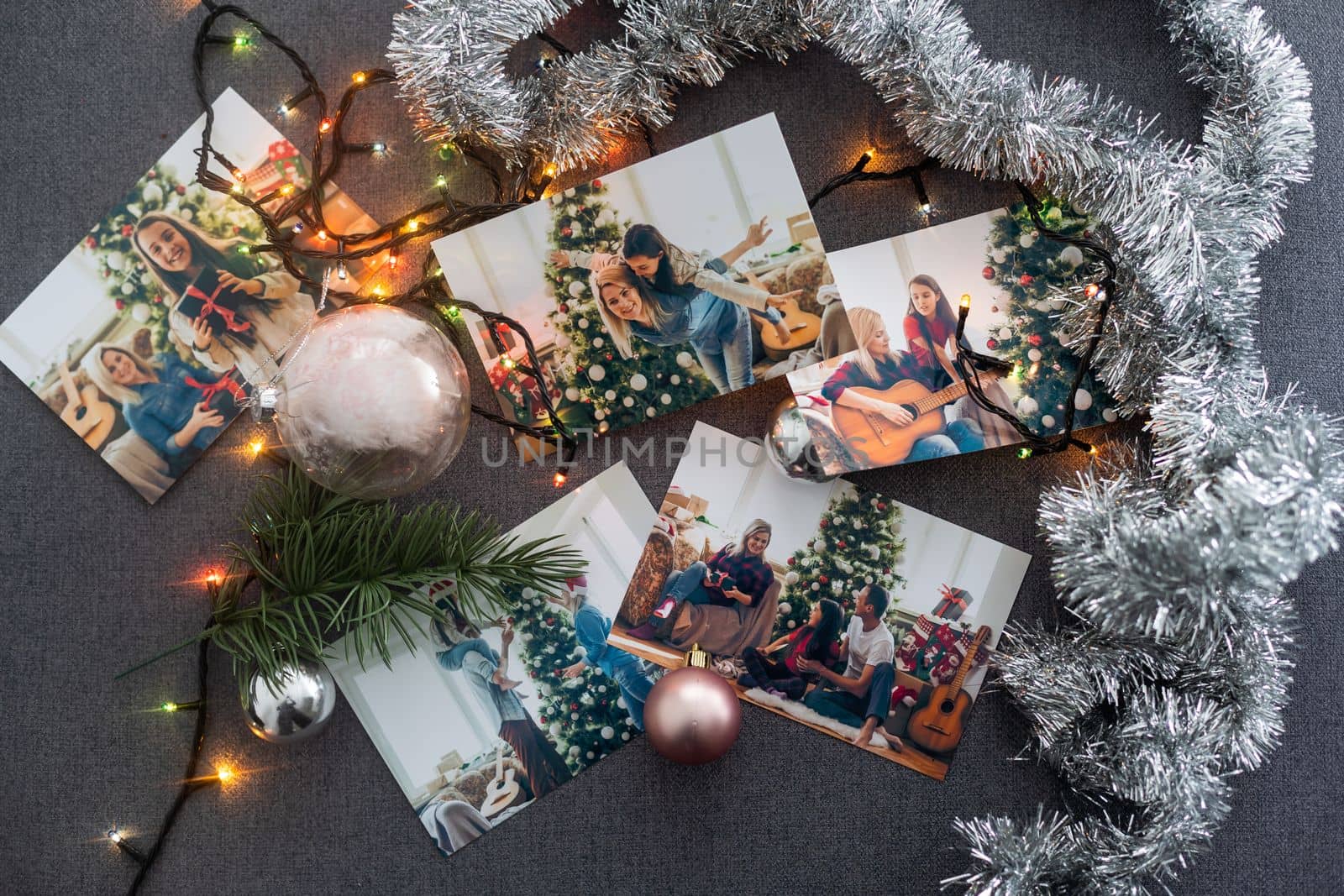 collection of Christmas photos with family, decor by Andelov13
