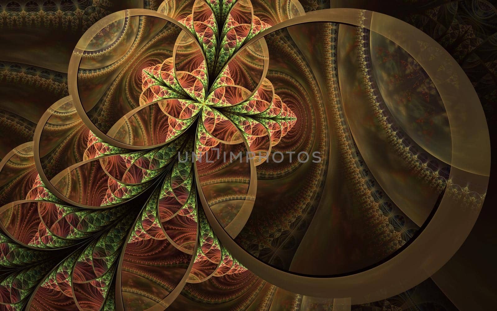 Beautiful abstract fractal artwork with details. Floral illustration for art projects. 3d illustration