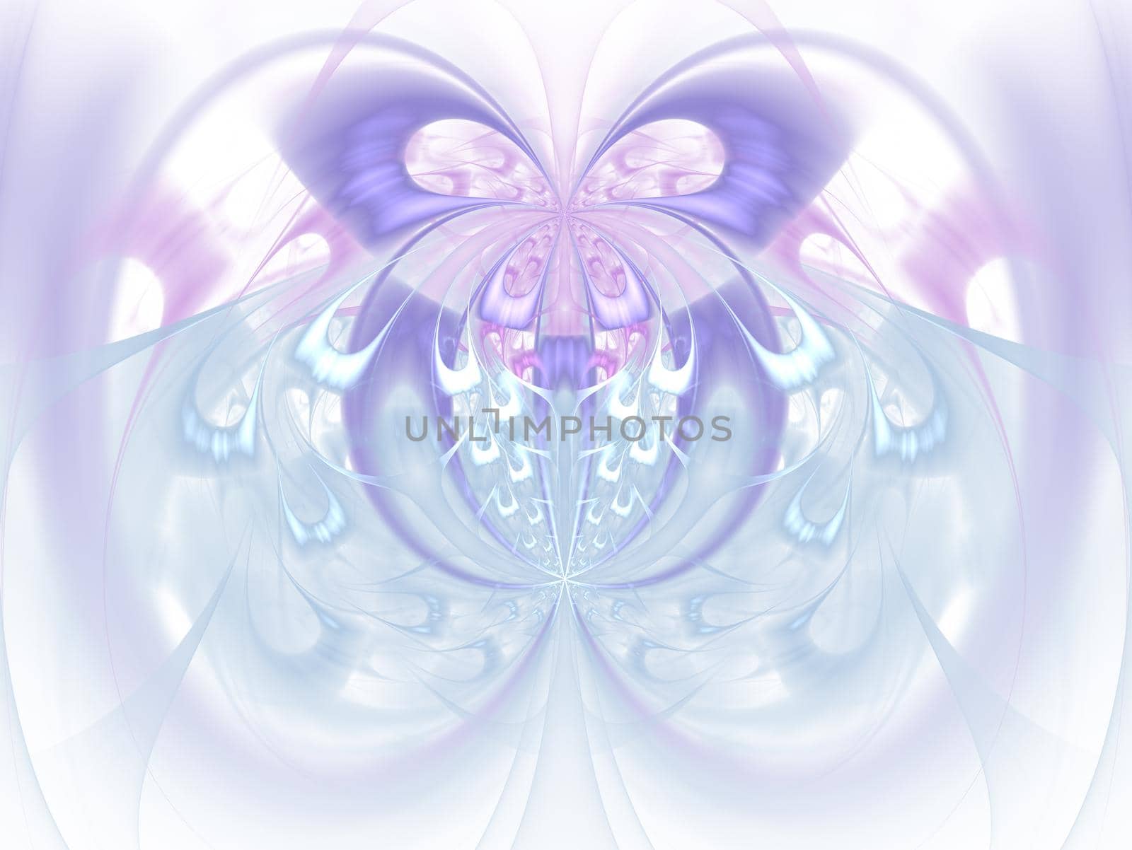 Digital fractal abstract art, colorful butterfly. Artistic abstraction composed of fractal butterfly shapes and lights on the subject of biology, ornamentation and creativity design. 3d illustration