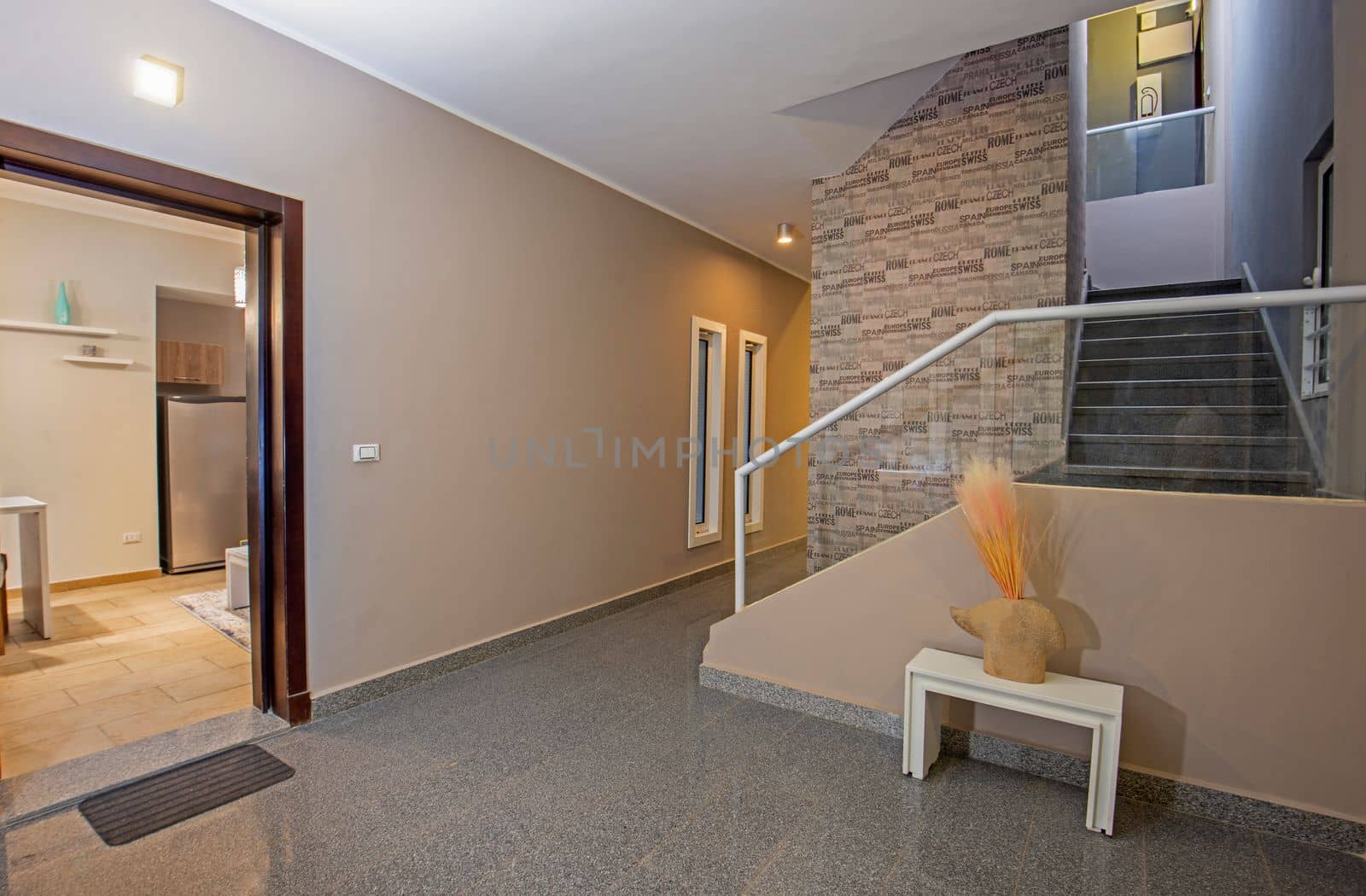 Interior design of luxury apartment stair area by paulvinten